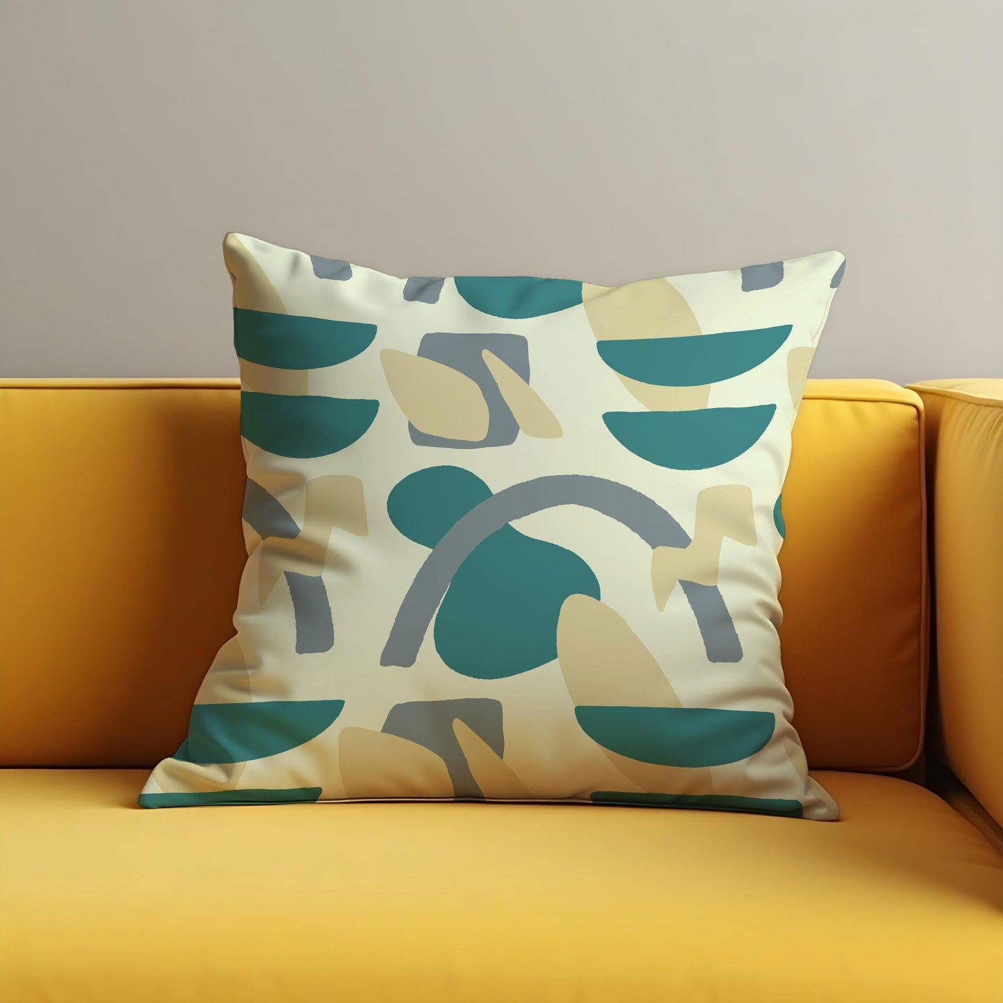 Modern Abstract Cushion Cover, Teal Throw Pillow Case