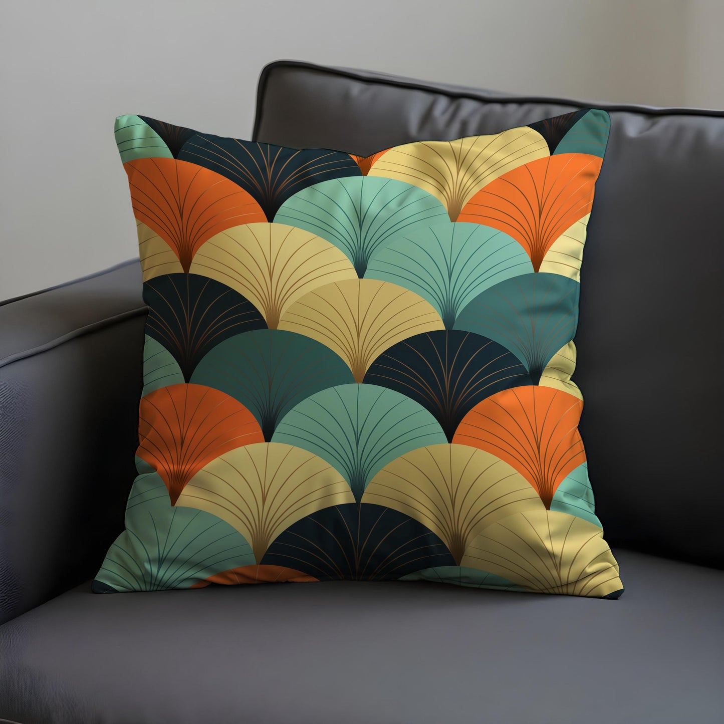 Art Deco Cushion Cover, Geometric Pillow Case, Mid Century Modern Pillow Cover