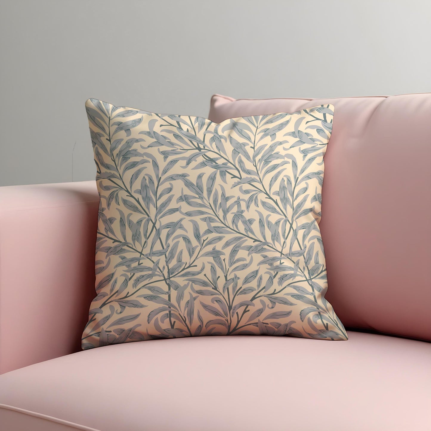 Willow Leaf Pattern Cushion Cover, Botanical Throw Pillowcase