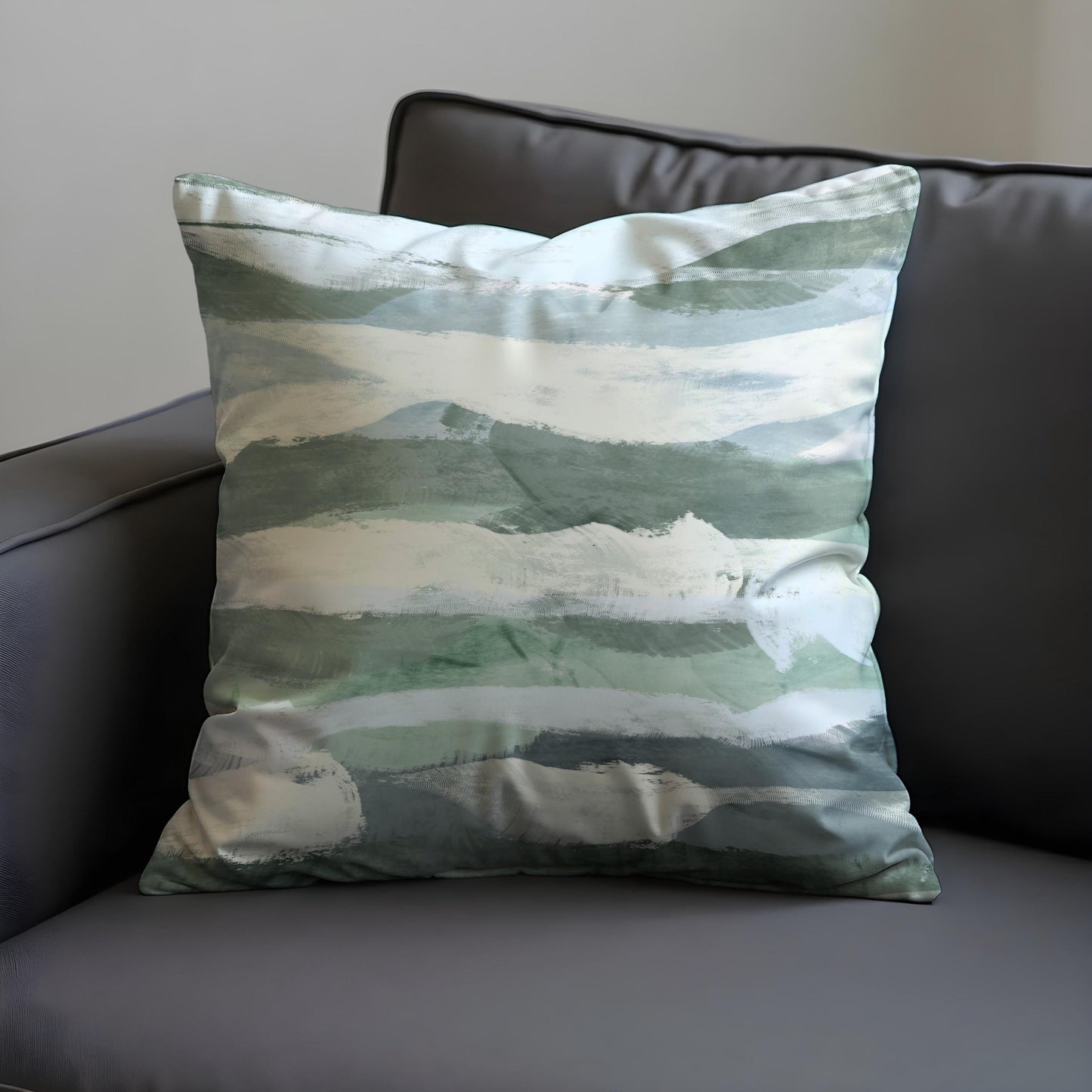 Abstract Landscape Cushion Cover, Minimalist Brushstroke Pillow Case