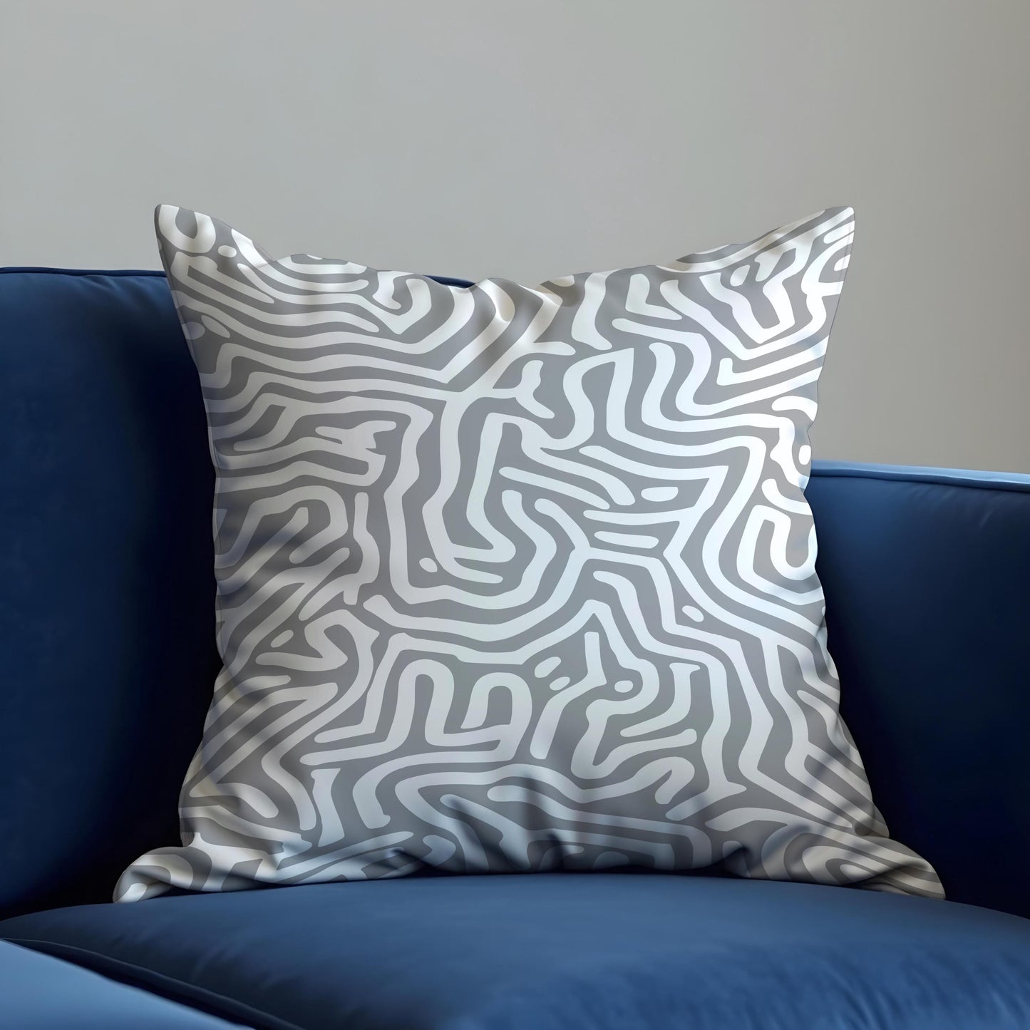 Modern Abstract Cushion Cover, Grey and White Geometric Pillow Cover