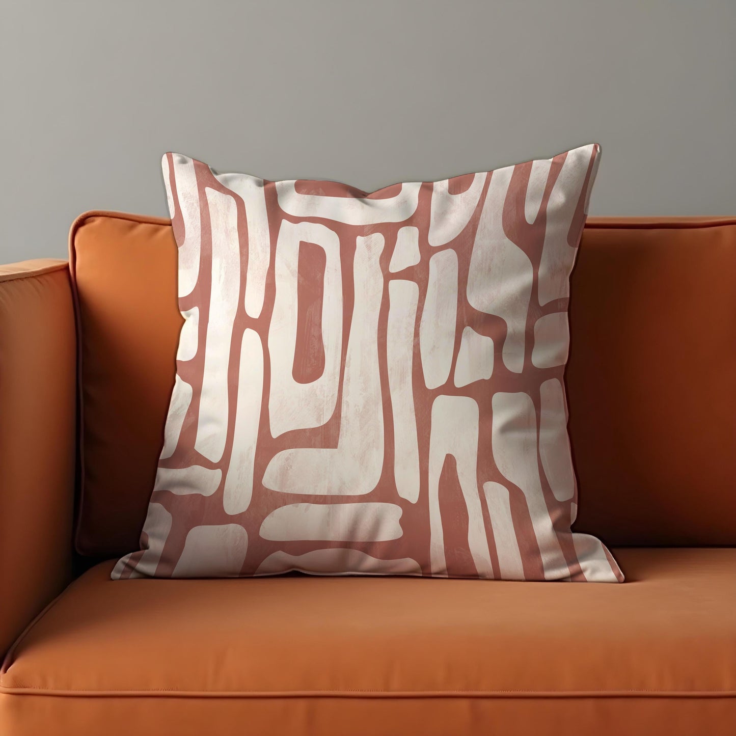 Blush Pink Abstract Cushion Cover , Organic Line ArtPillow Case