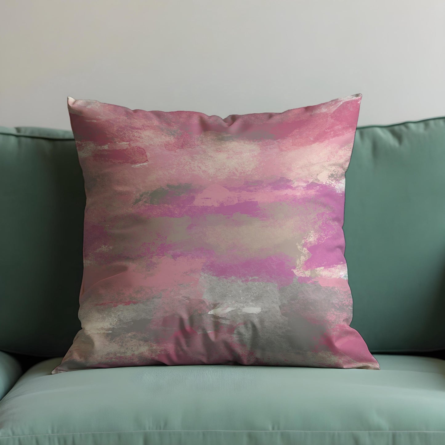 Pink Watercolor Throw Pillow Cover, Abstract Brush Art Cushion Cover