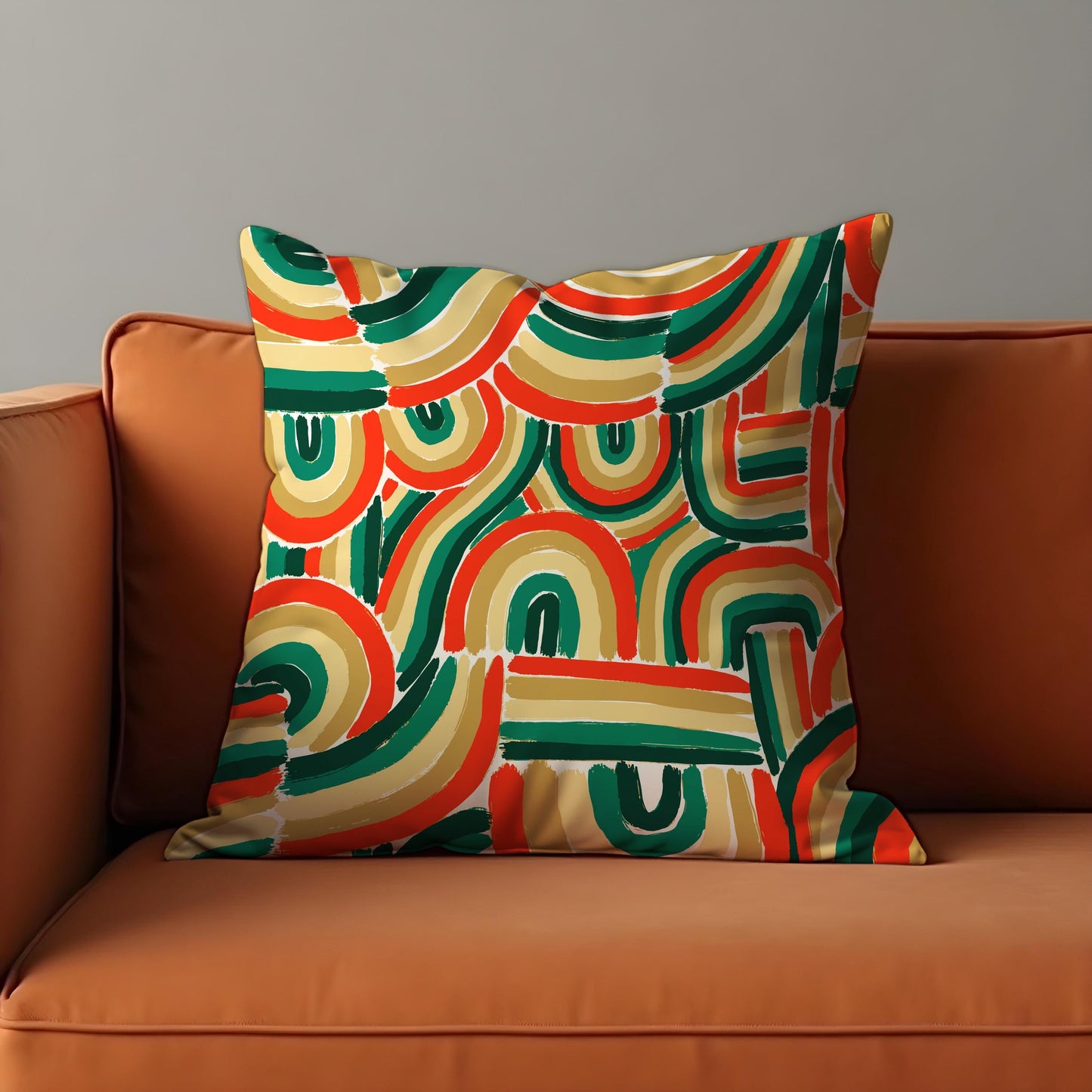 Colorful Abstract Rainbow Cushion Cover, Brushstroke Pillow Case
