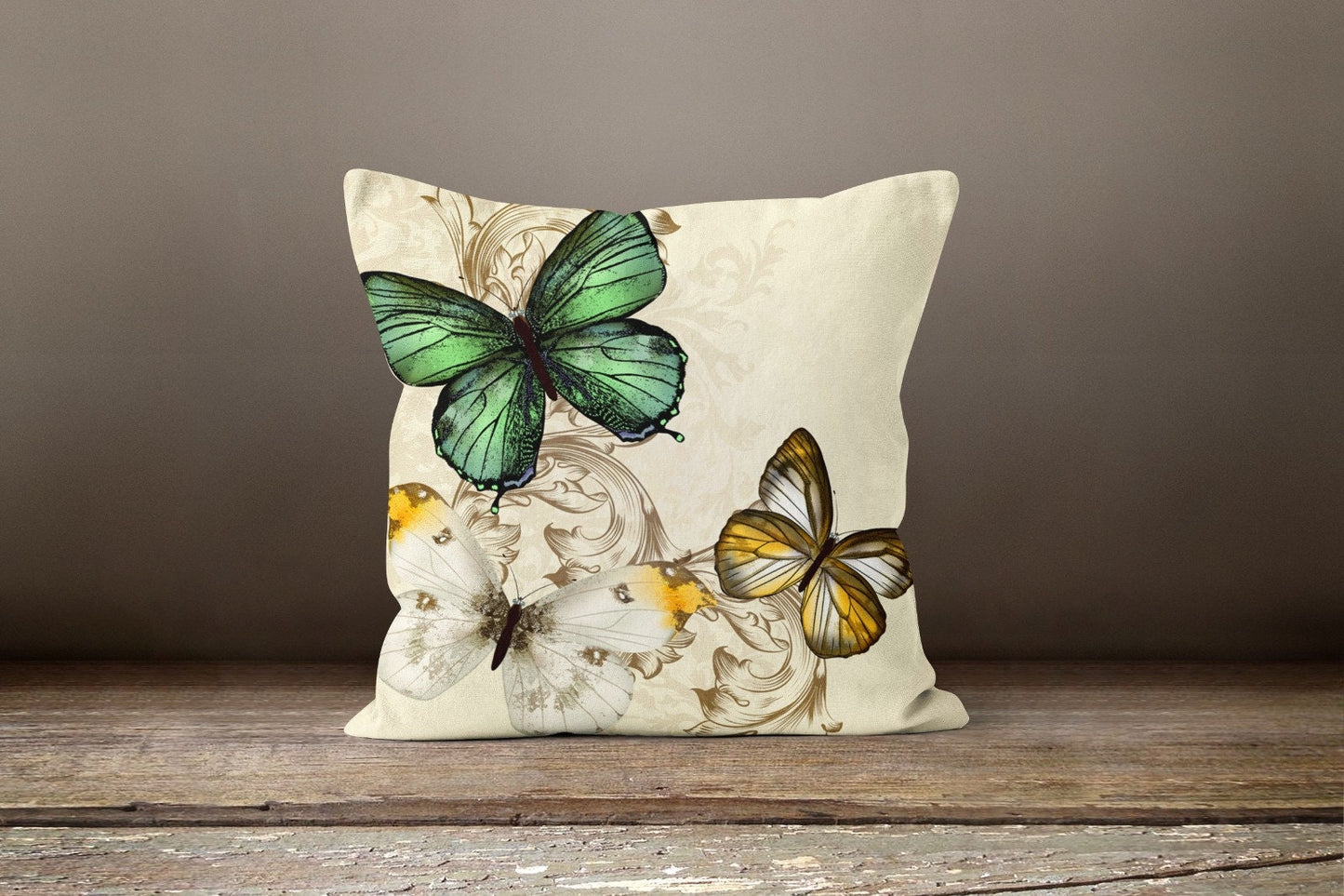Floral Butterfly Magic Hat Cushion Cover, Bright Spring Decor