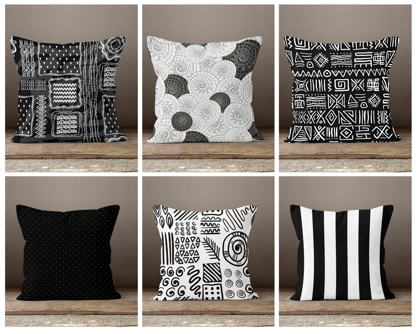Black & White Geometric Modern Cushion Cover