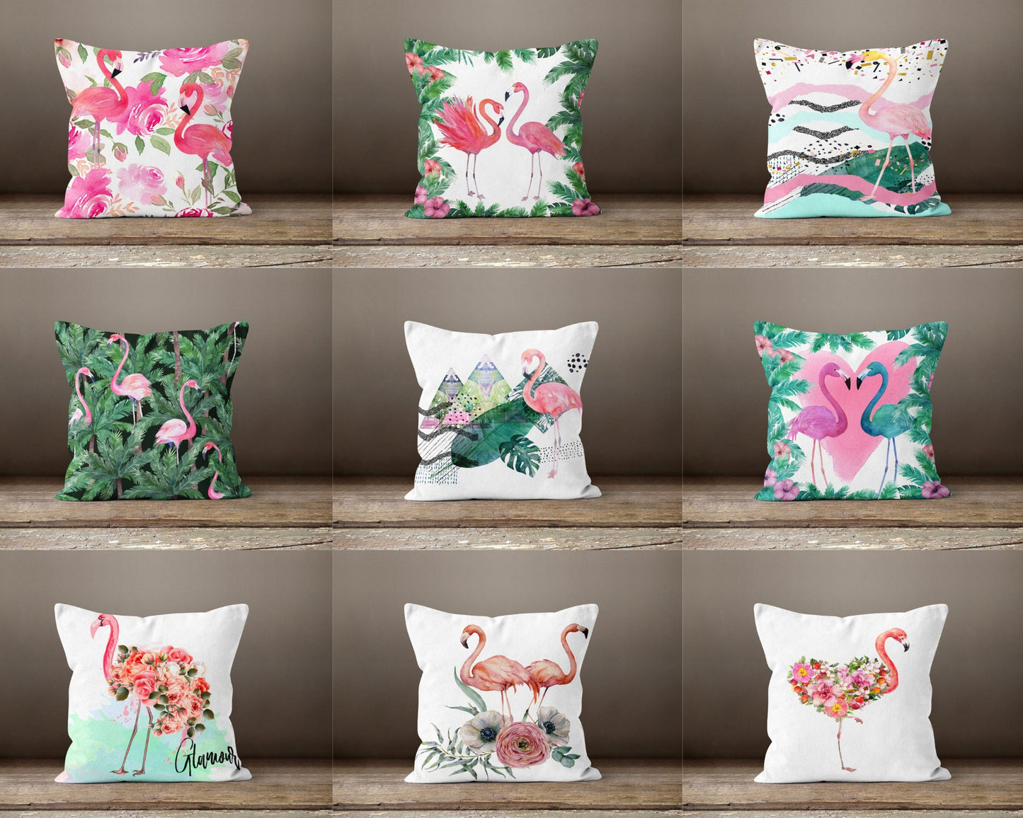 Animal Print Flamingo Cushion Cover Botanical Home Decor