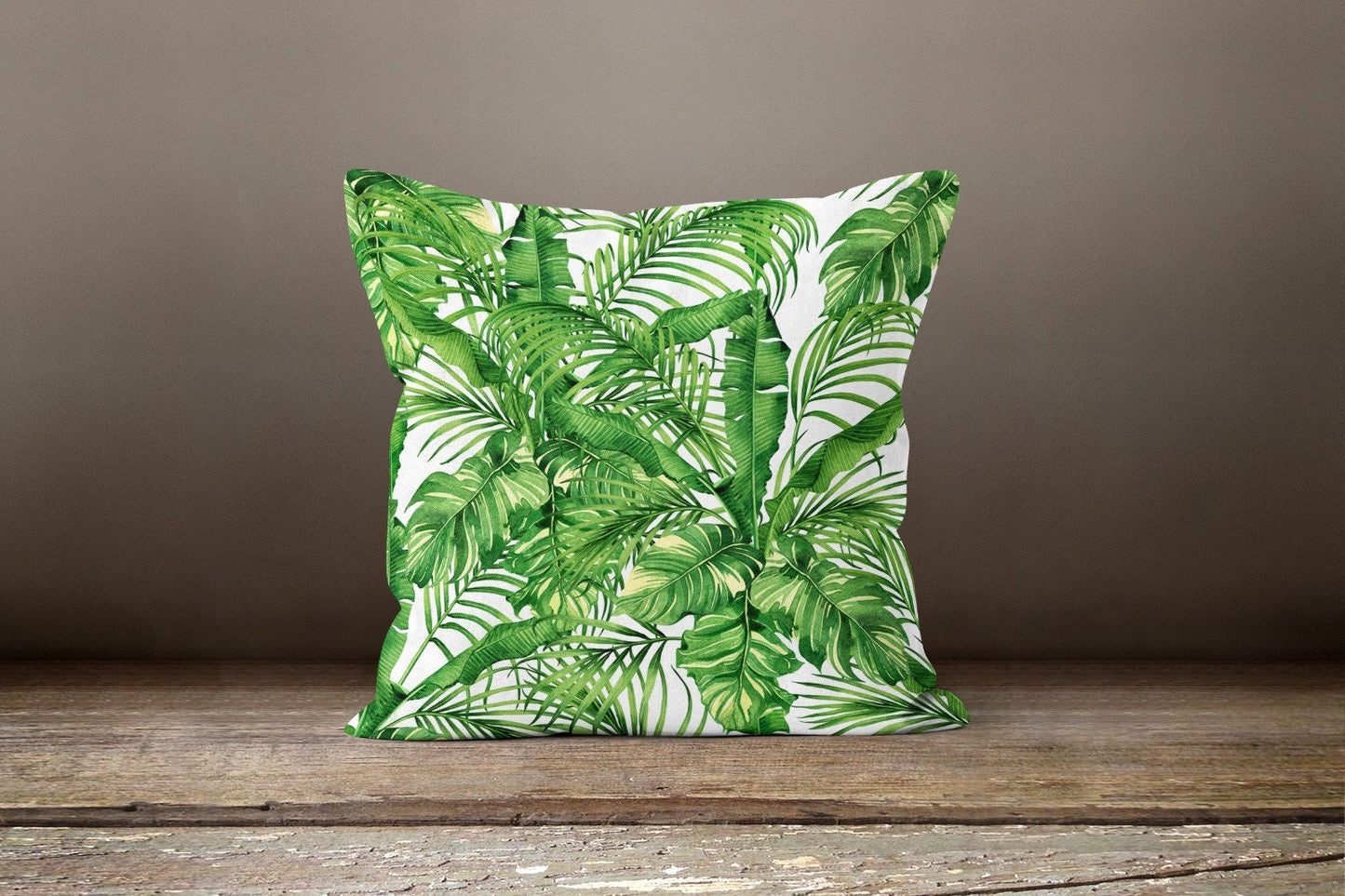 Green Palm Leaves Botanical Monstera Cushion Cover