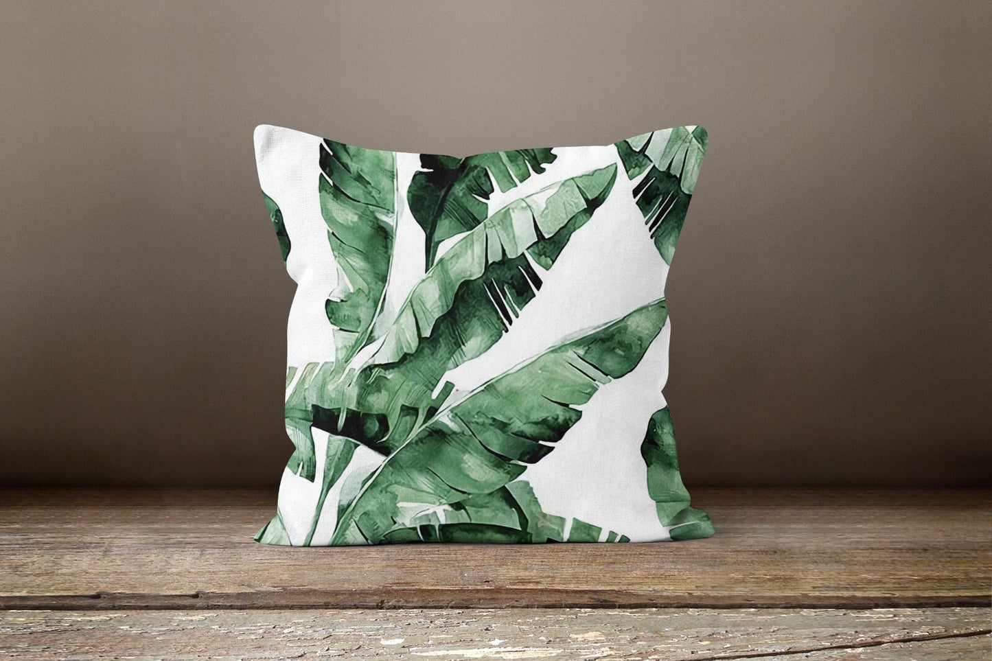 Green Palm Leaves Monstera Decorative Cushion Cover