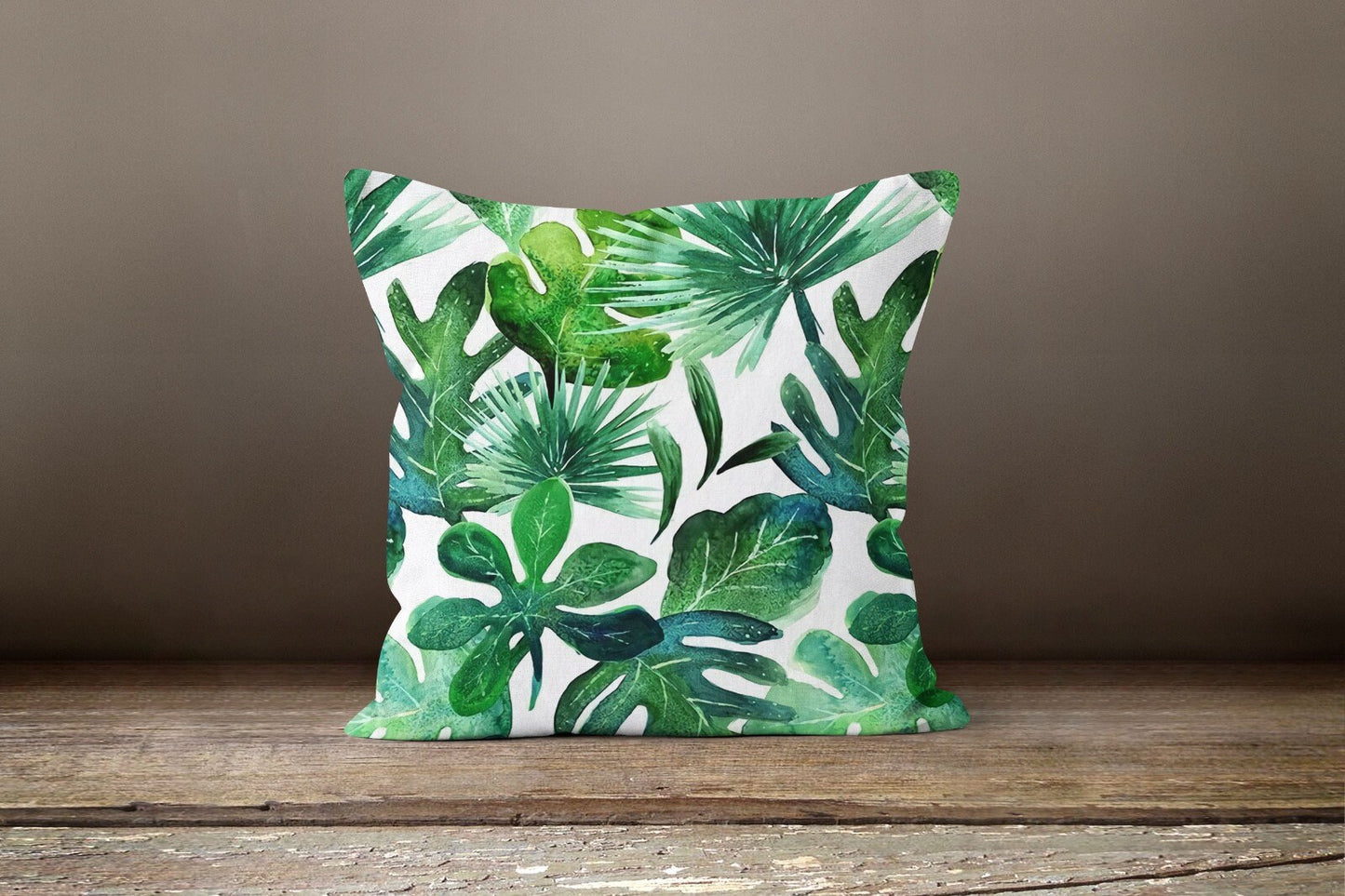 Green Palm Leaves Monstera Decorative Cushion Cover