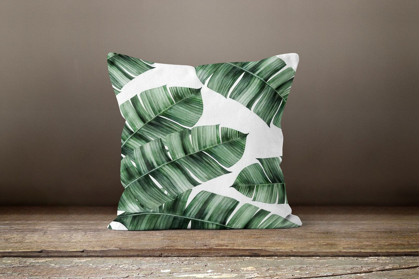 Green Palm Leaves Monstera Decorative Cushion Cover