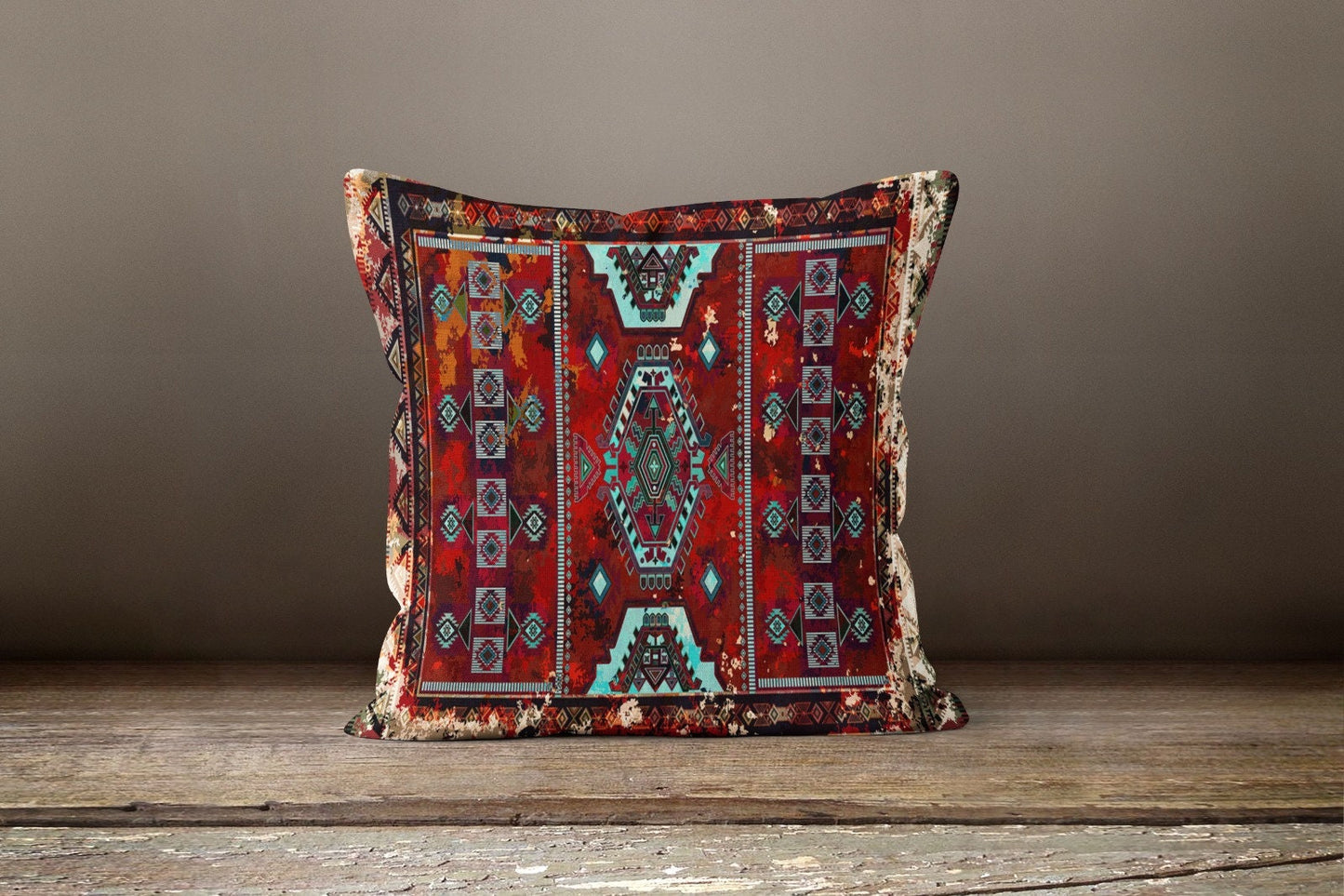 Traditional Anatolian Style Kilim Ethnic Print Cushion Cover