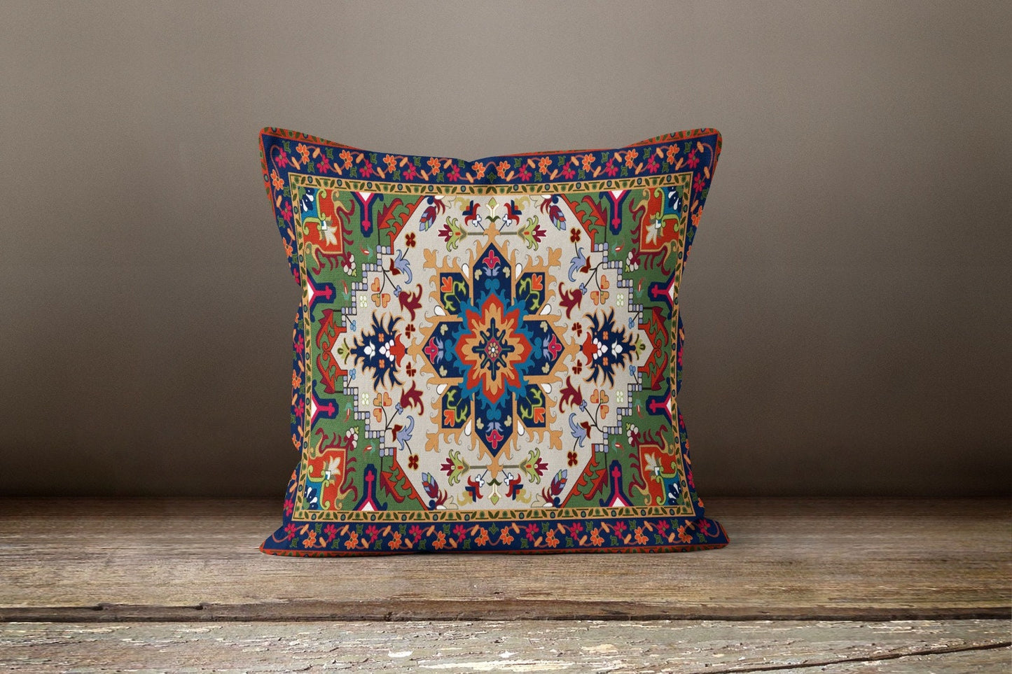 Traditional Anatolian Style Kilim Ethnic Print Cushion Cover