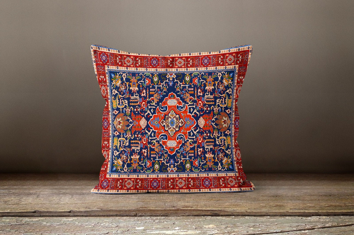Traditional Anatolian Style Kilim Ethnic Print Cushion Cover