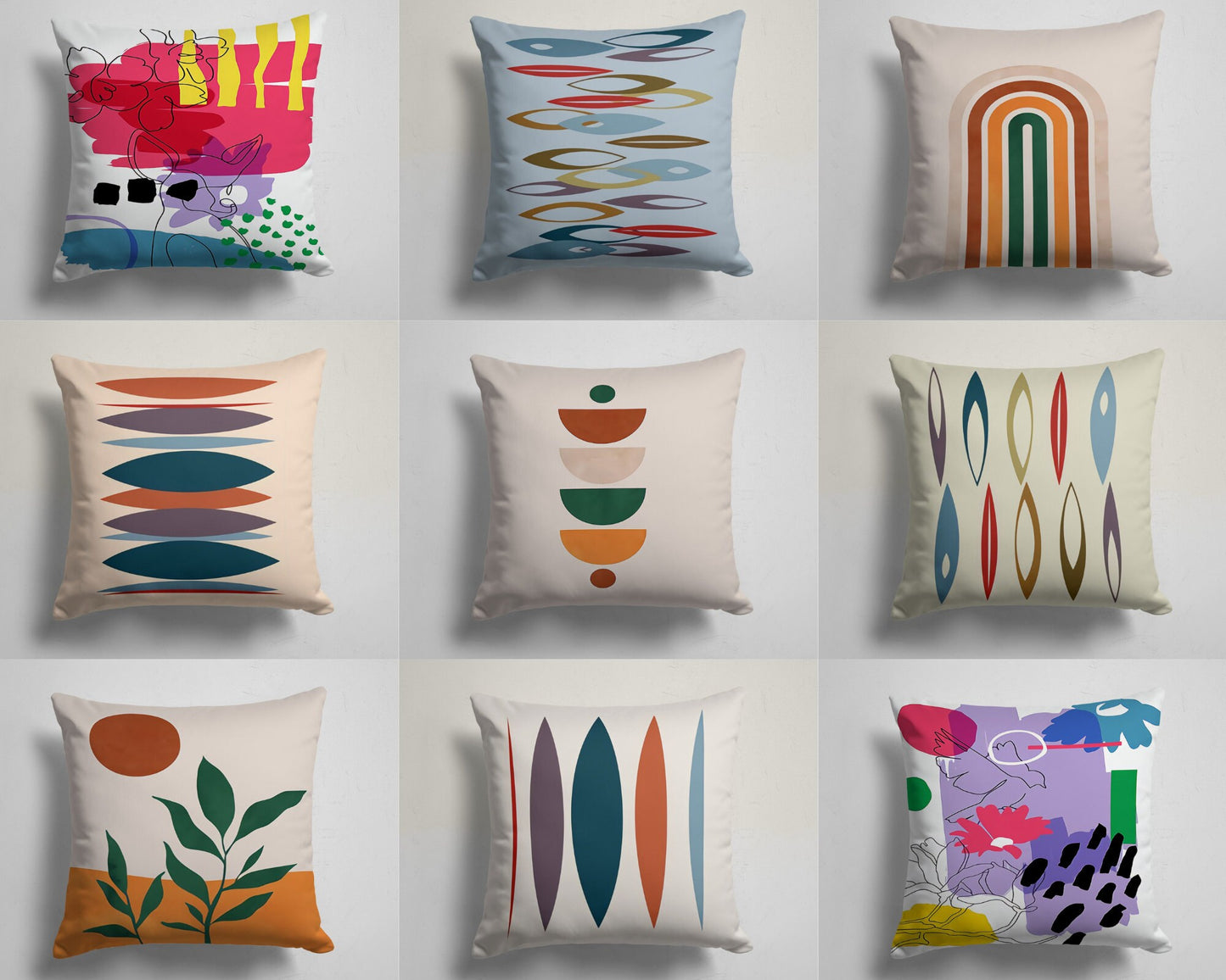 Abstract Mid Century Modern Cushion Cover