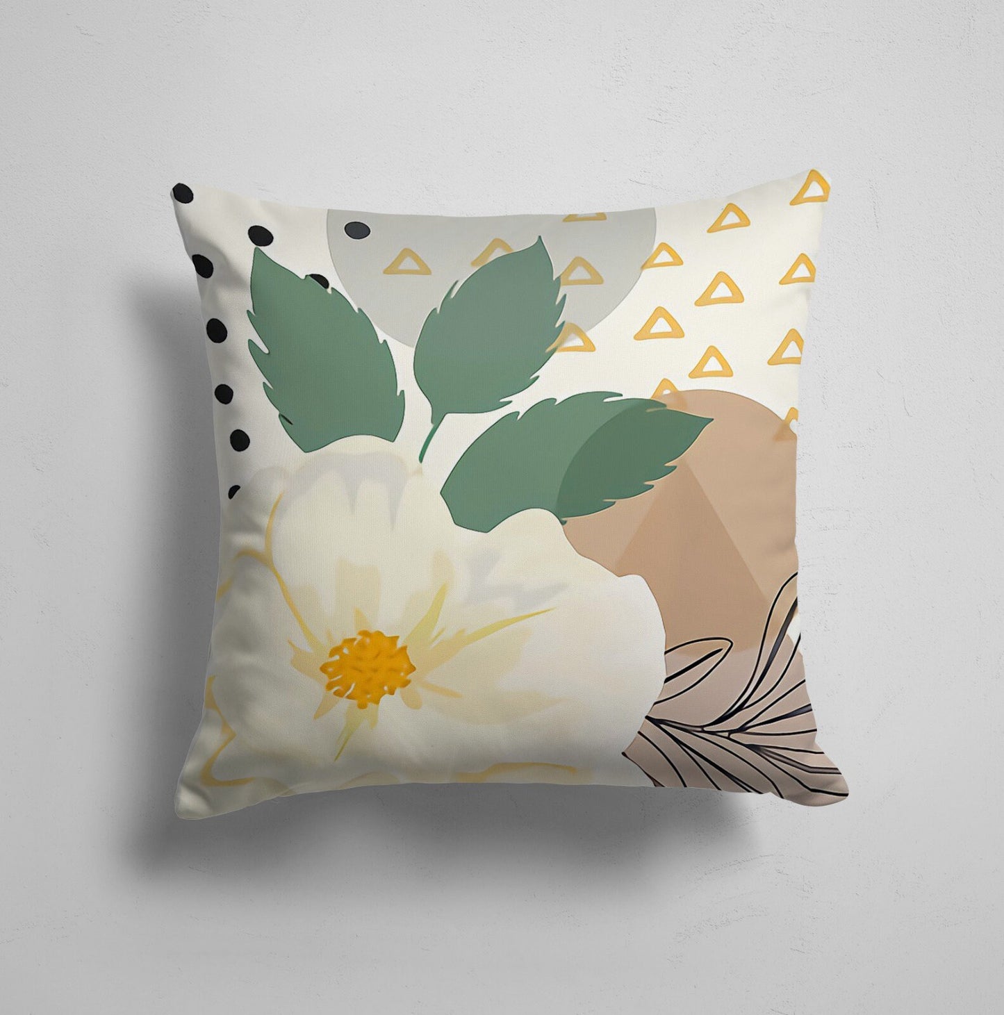 Terracotta Abstract Flower Landscape Cushion Cover