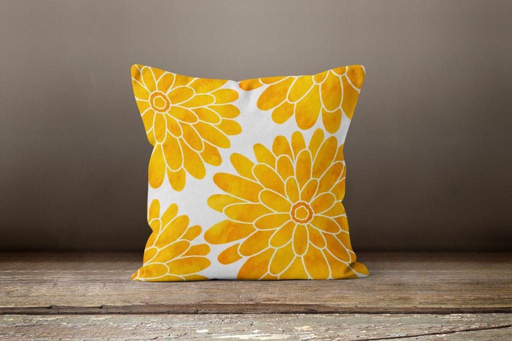 Yellow Grey Modern Geometric Striped Cushion Cover