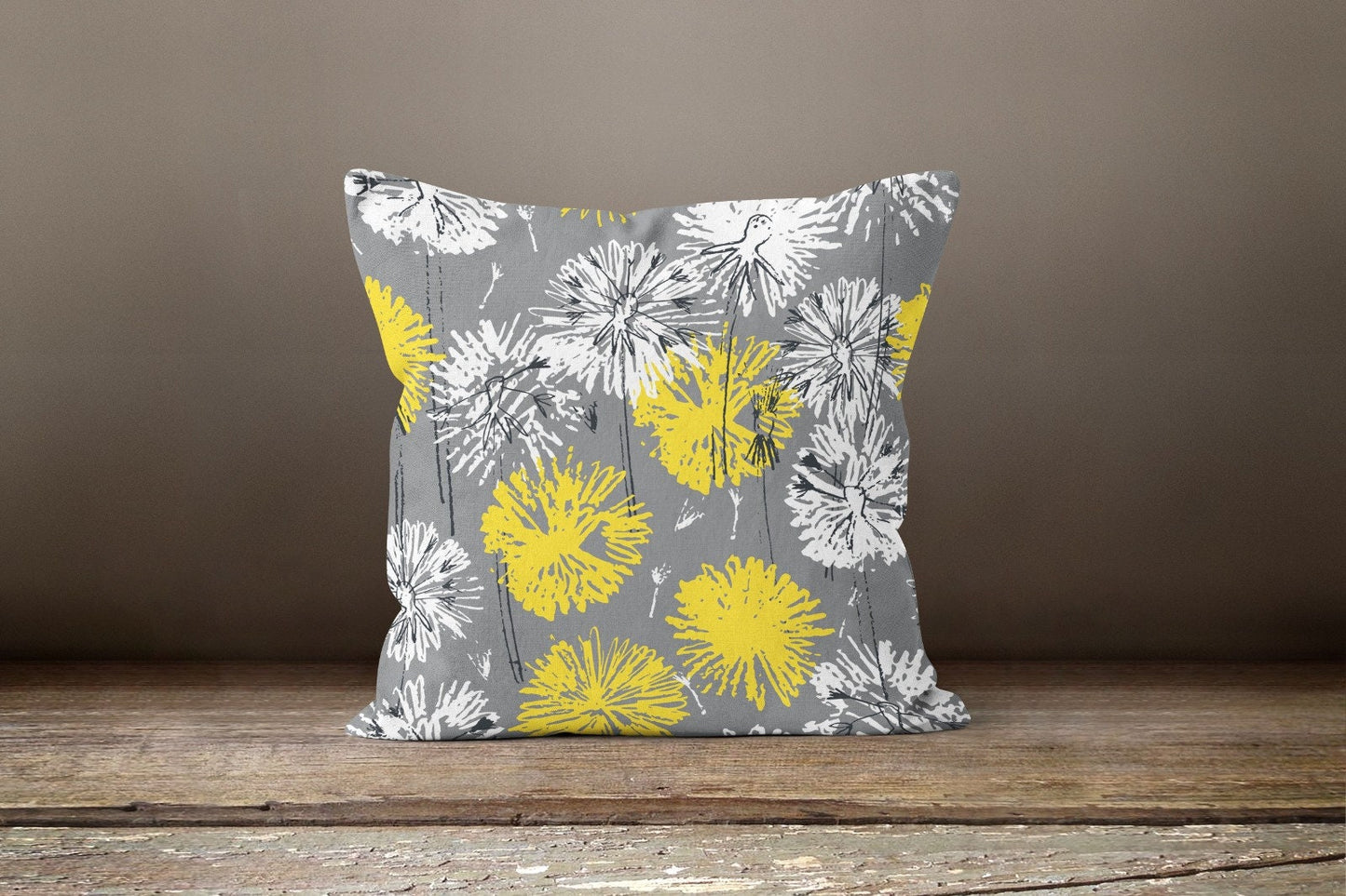 Yellow Grey Modern Geometric Striped Cushion Cover