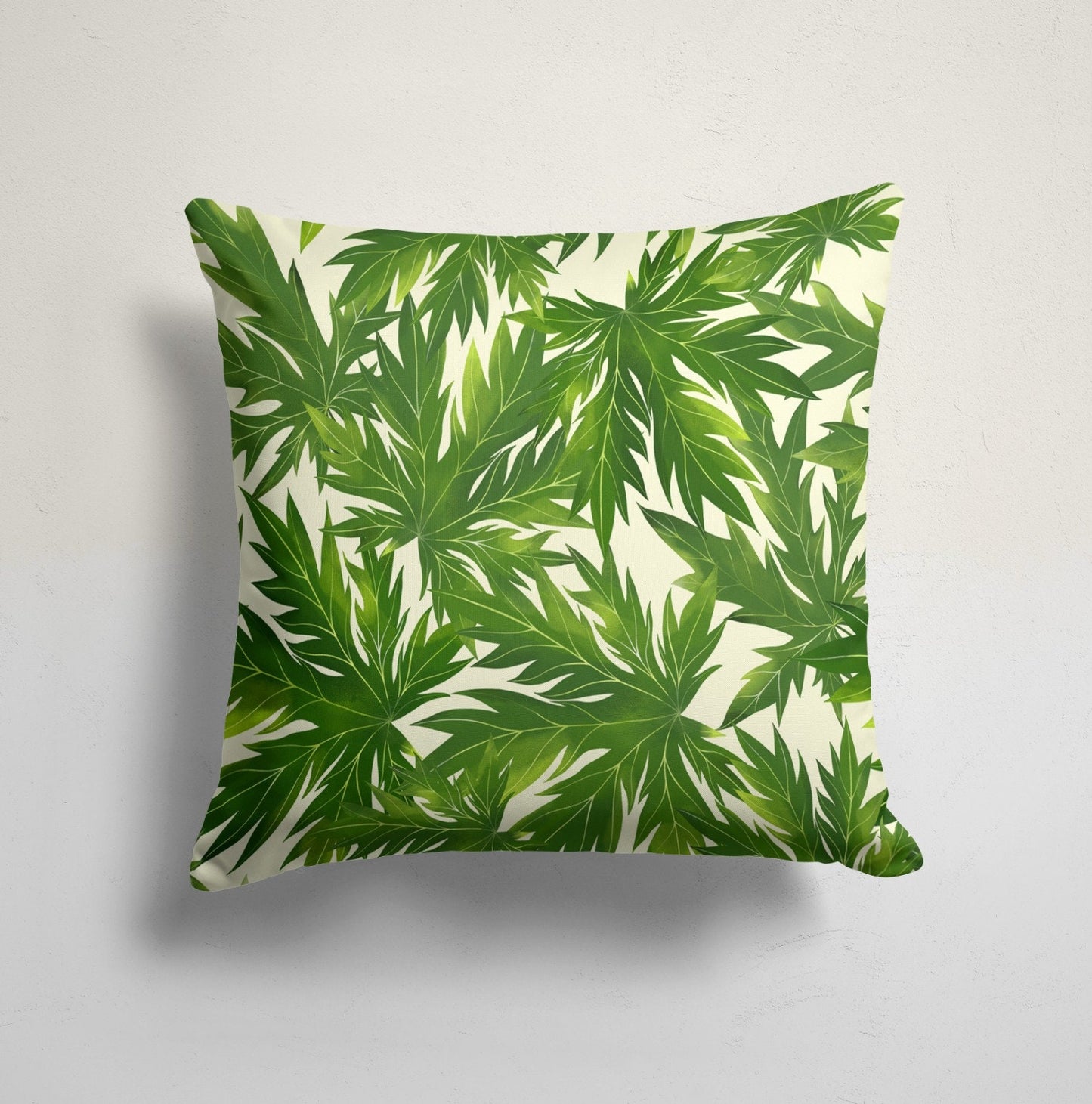 Jungle Green Palm Leaf Zebra Cushion Cover