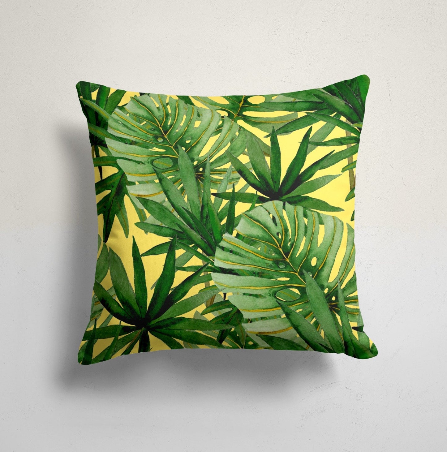 Jungle Green Palm Leaf Zebra Cushion Cover