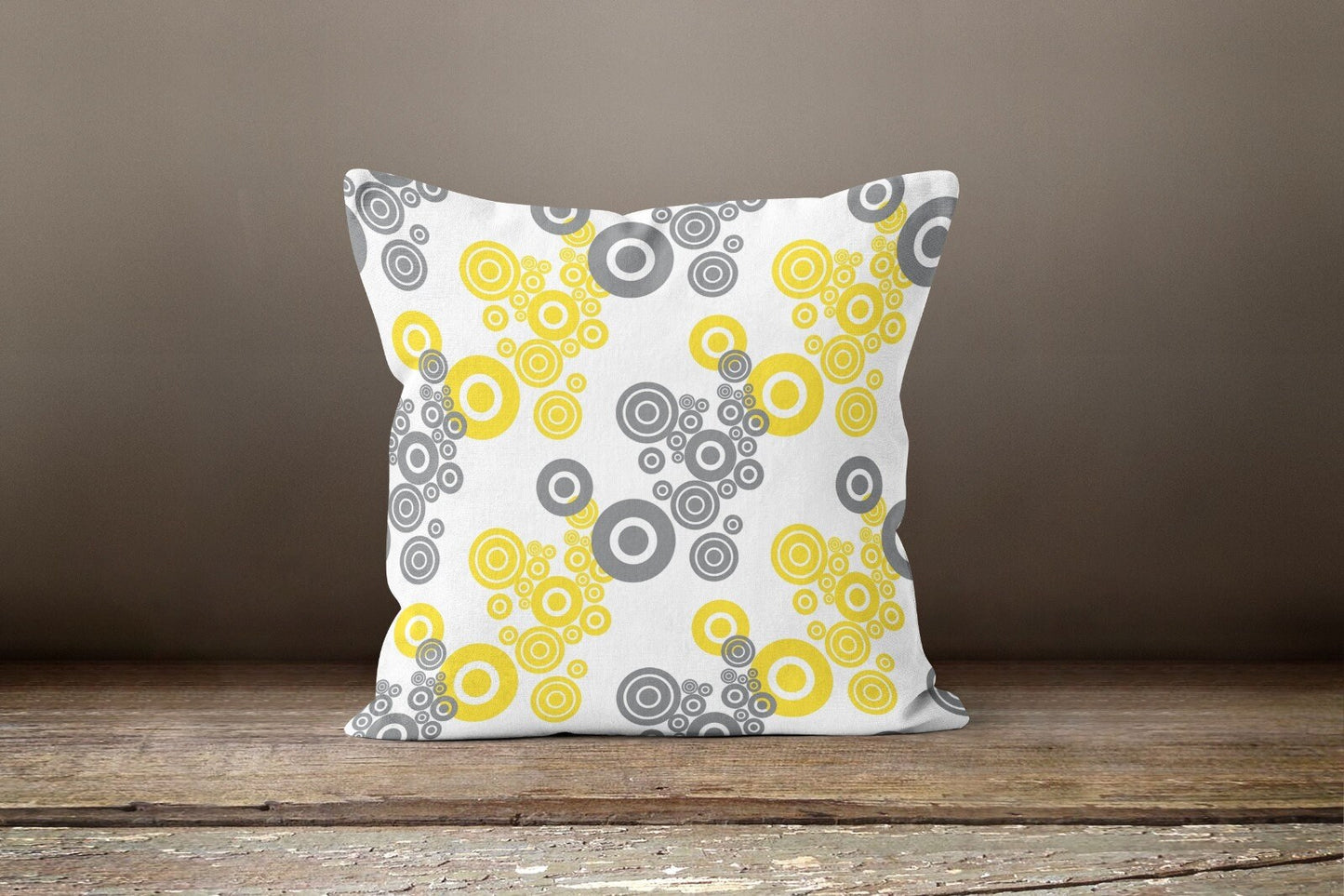 Mustard Grey Geometric Modern Cushion Cover