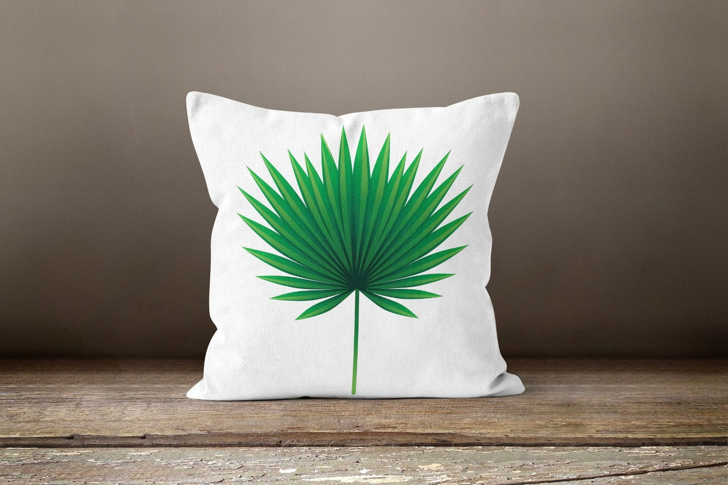 Green Monstera Palm Leaf Tropical Cushion Cover