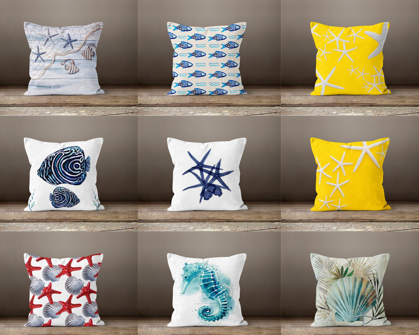 Seastar Nautical Seahorse Beach House Cushion Cover