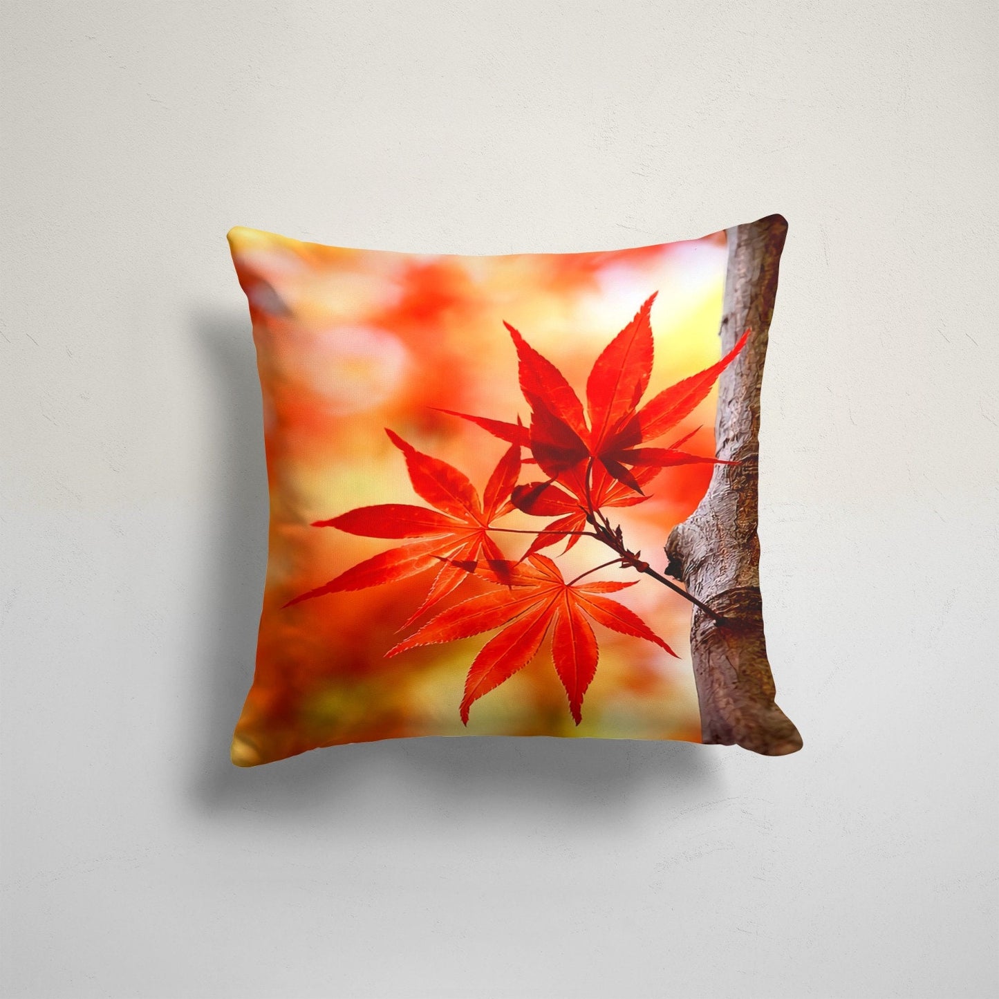 Autumn Maple Leaf Cushion Cover Red Orange Cushion Case