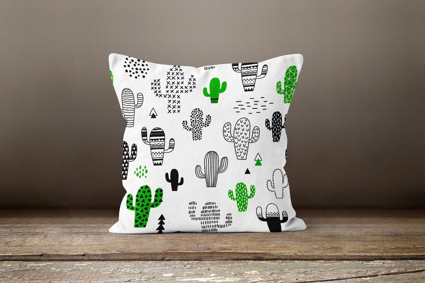 Cactus Cushion Cover Green and Pink Botanical Cushion Case