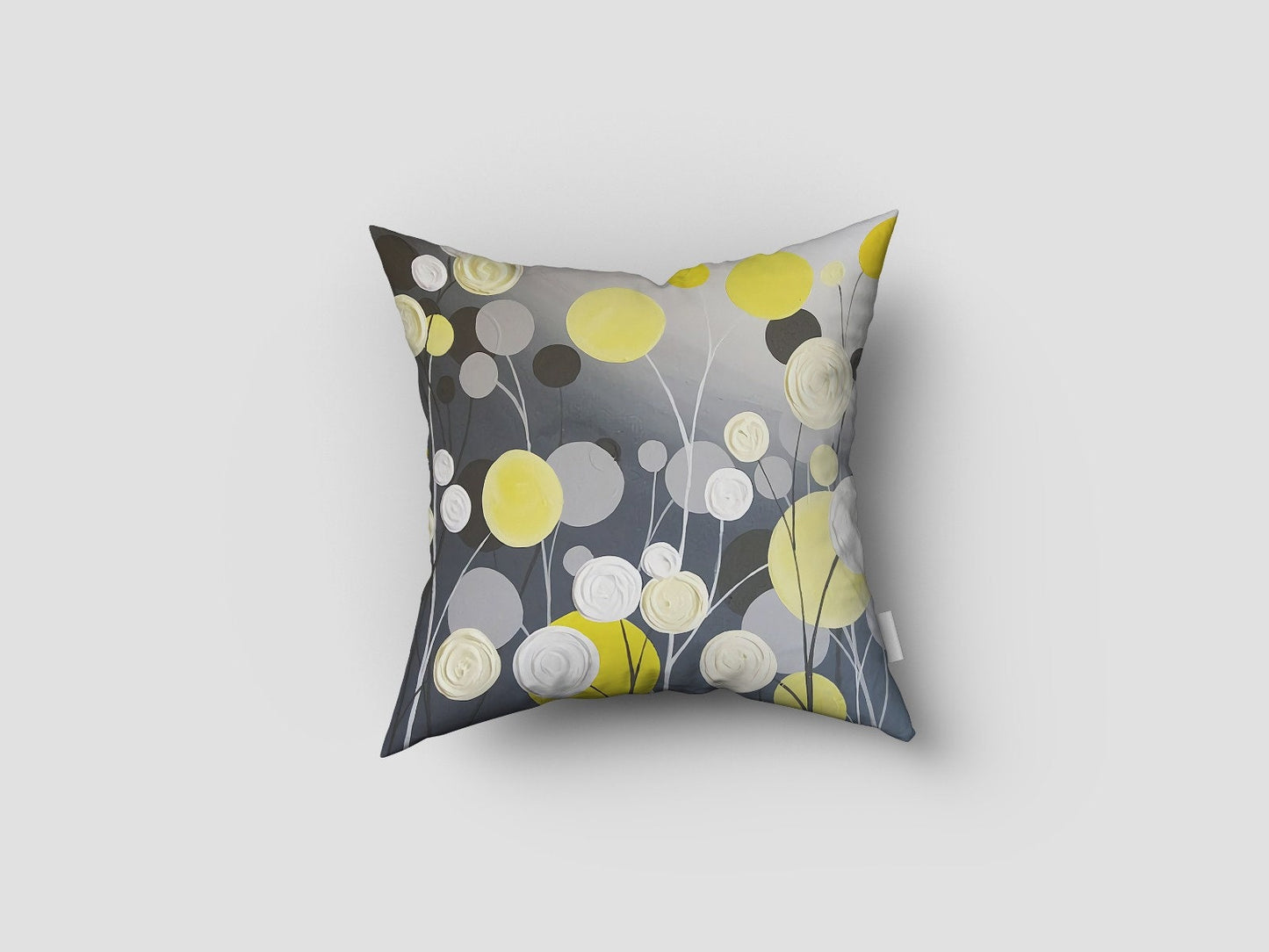 Geometric Yellow Grey Abstract Modern Cushion Cover