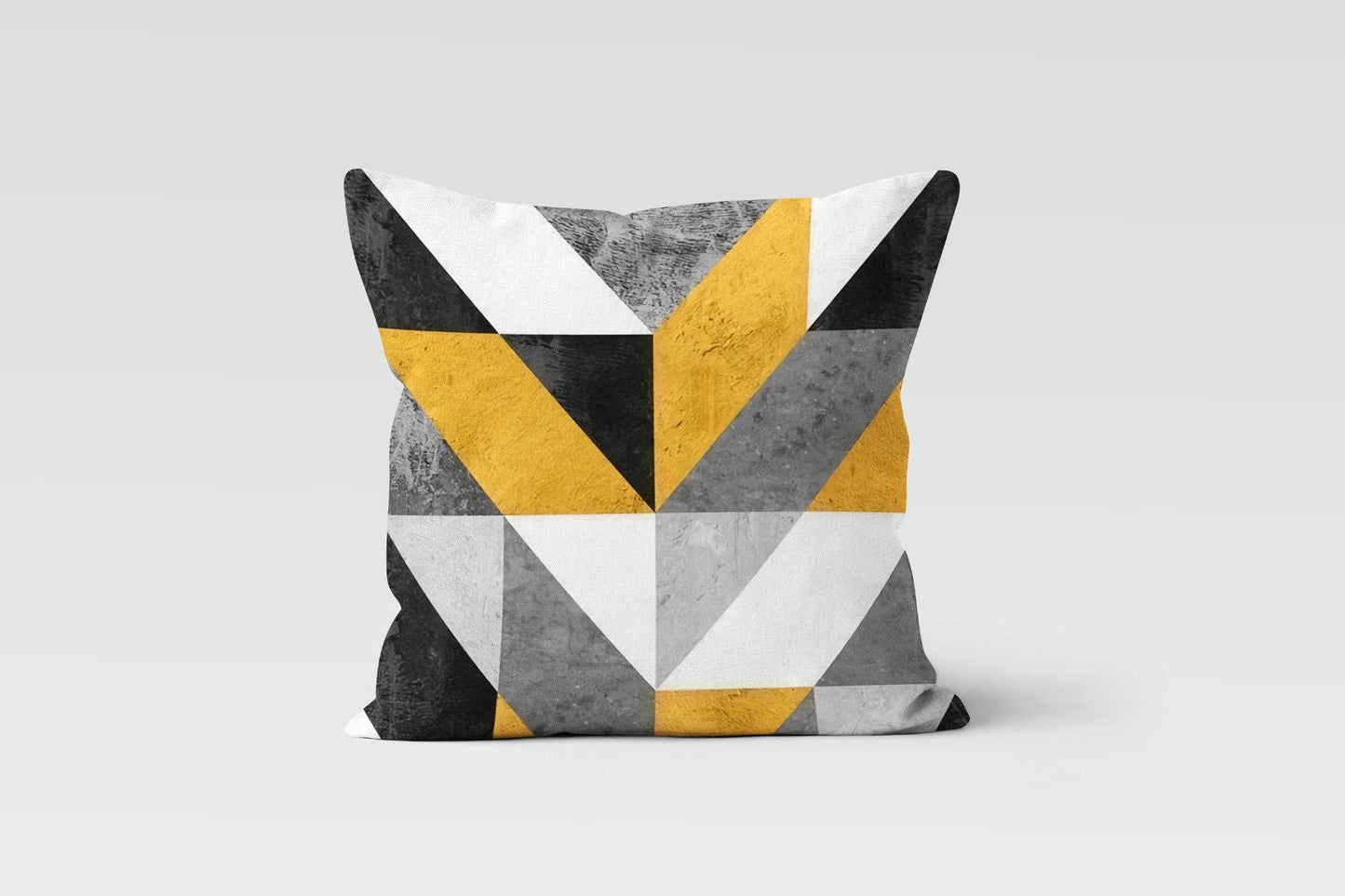 Geometric Yellow Grey Abstract Modern Cushion Cover