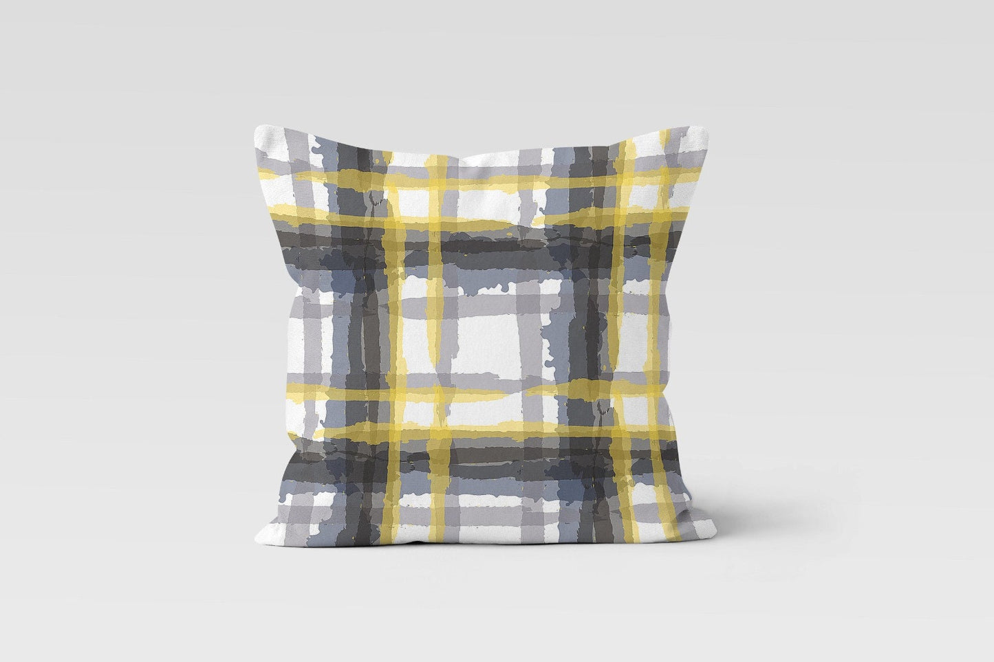 Geometric Yellow Grey Abstract Modern Cushion Cover