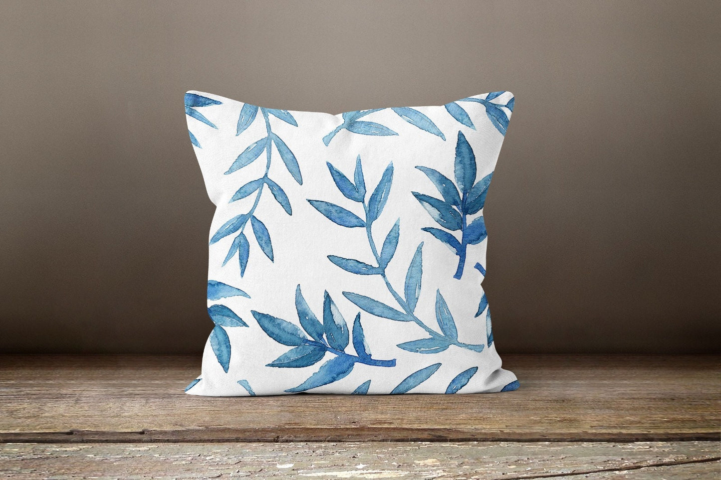 Blue Leaf Flower Modern Cushion Cover