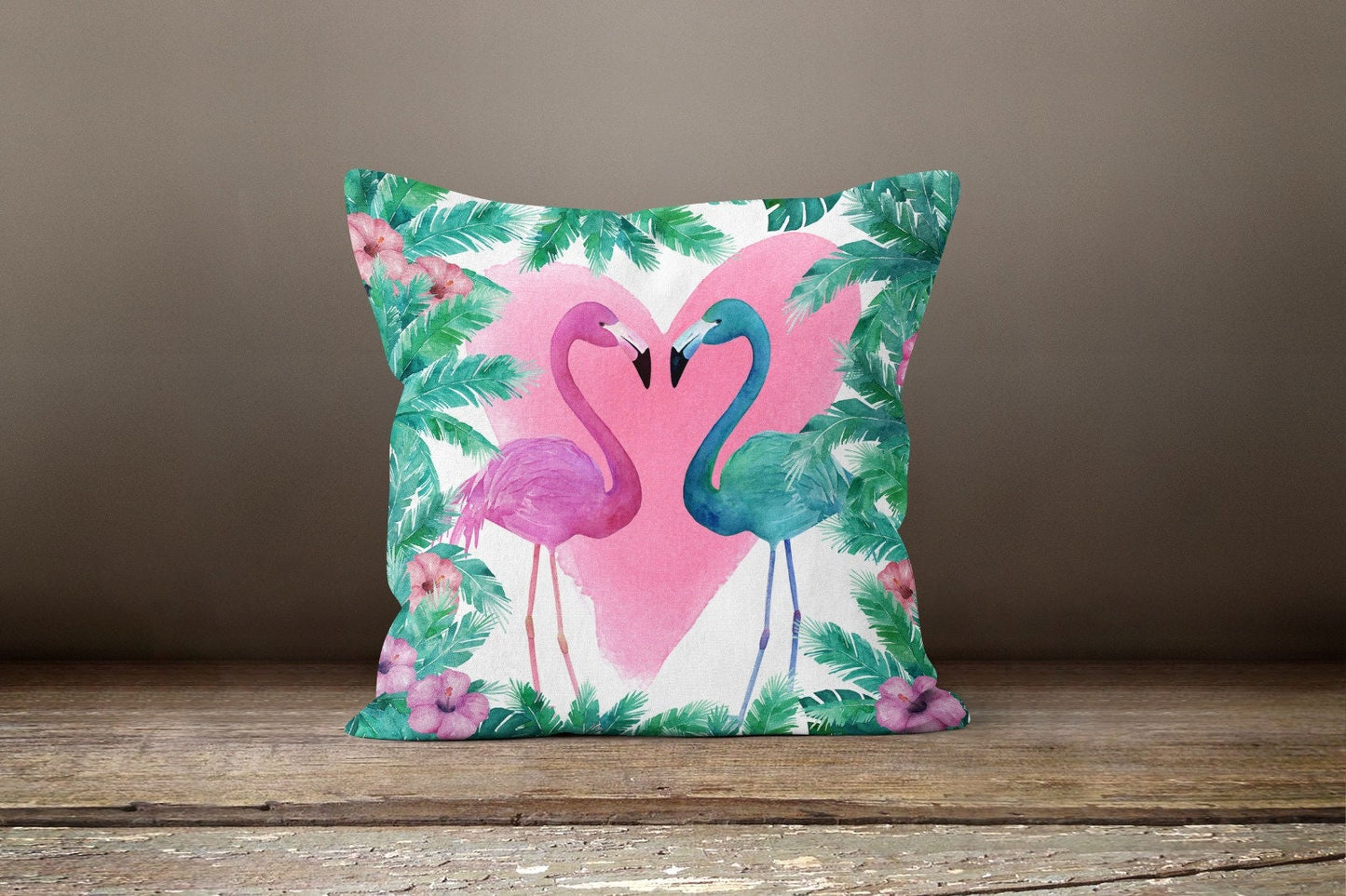 Animal Print Flamingo Cushion Cover Botanical Home Decor