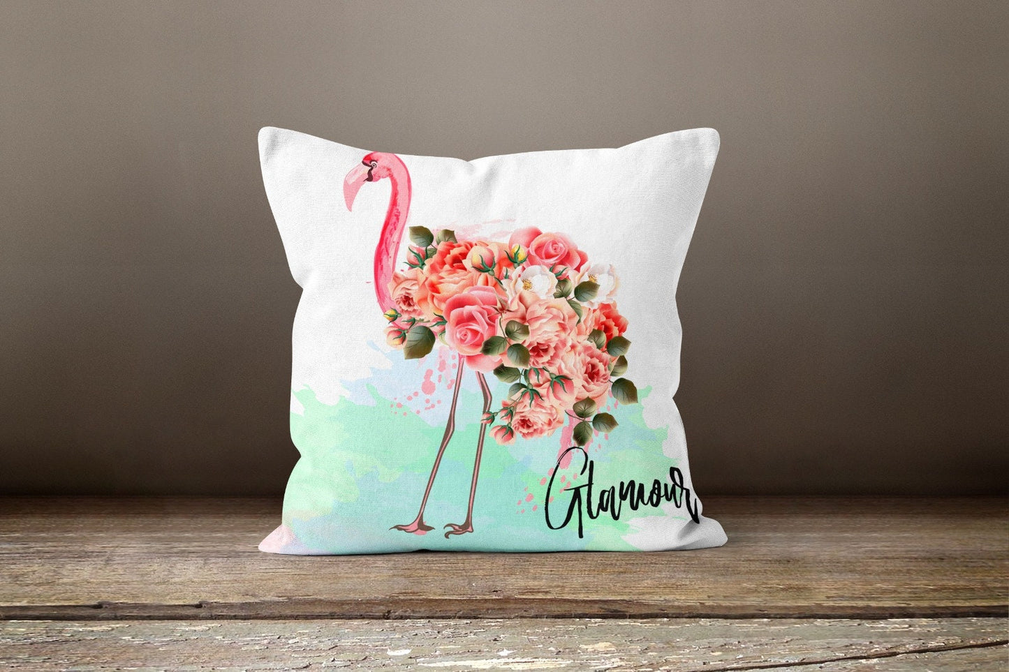 Animal Print Flamingo Cushion Cover Botanical Home Decor