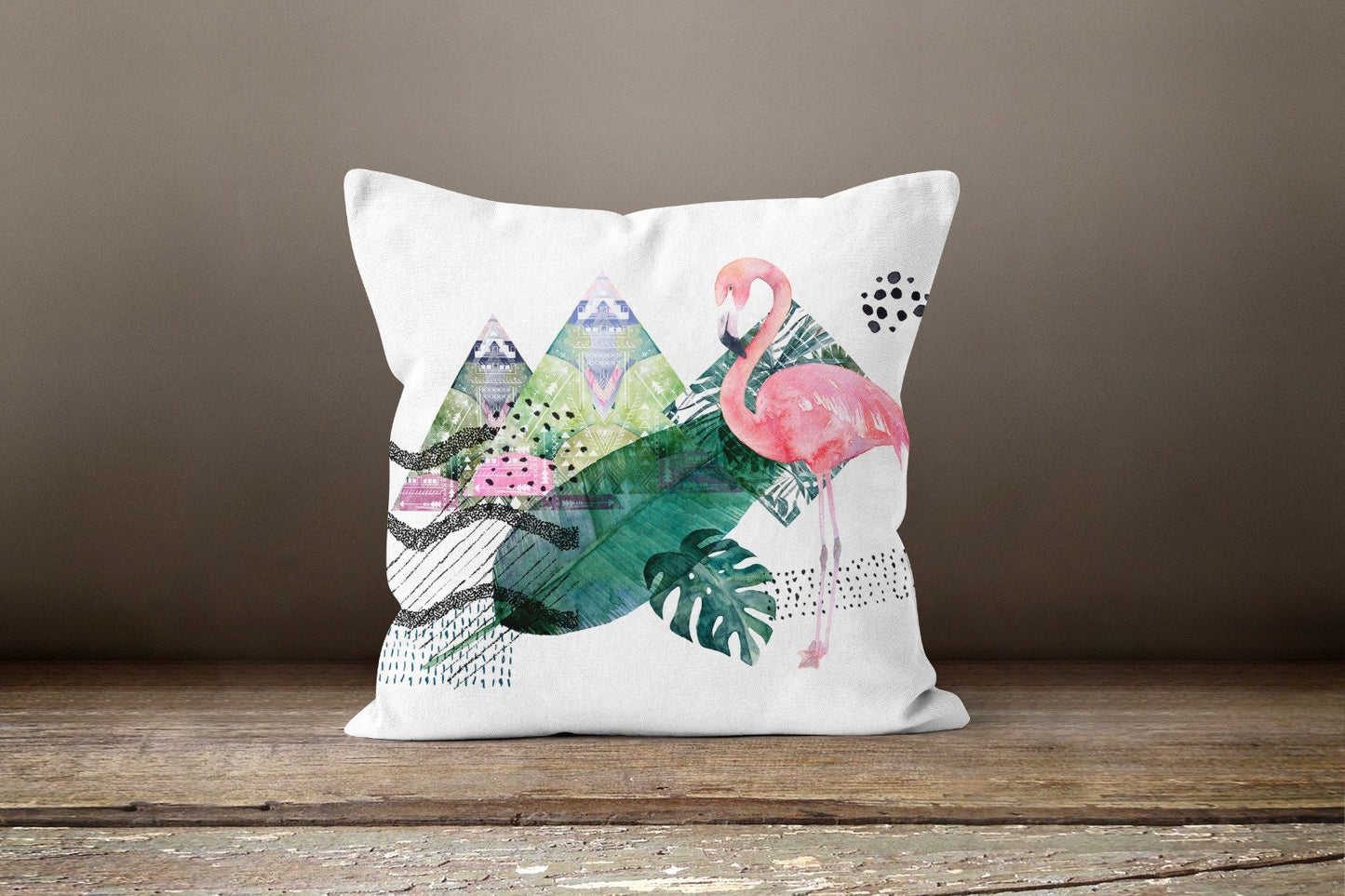 Animal Print Flamingo Cushion Cover Botanical Home Decor