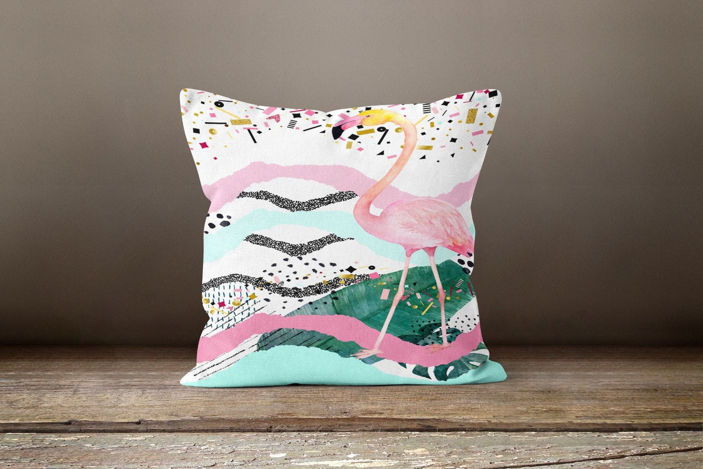 Animal Print Flamingo Cushion Cover Botanical Home Decor