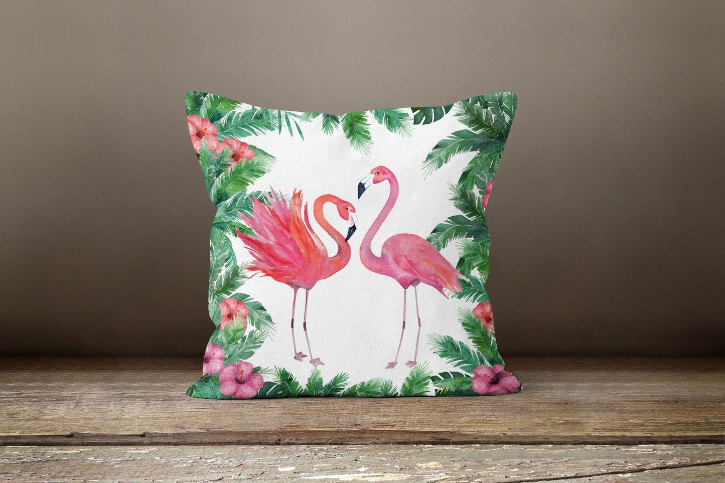 Animal Print Flamingo Cushion Cover Botanical Home Decor