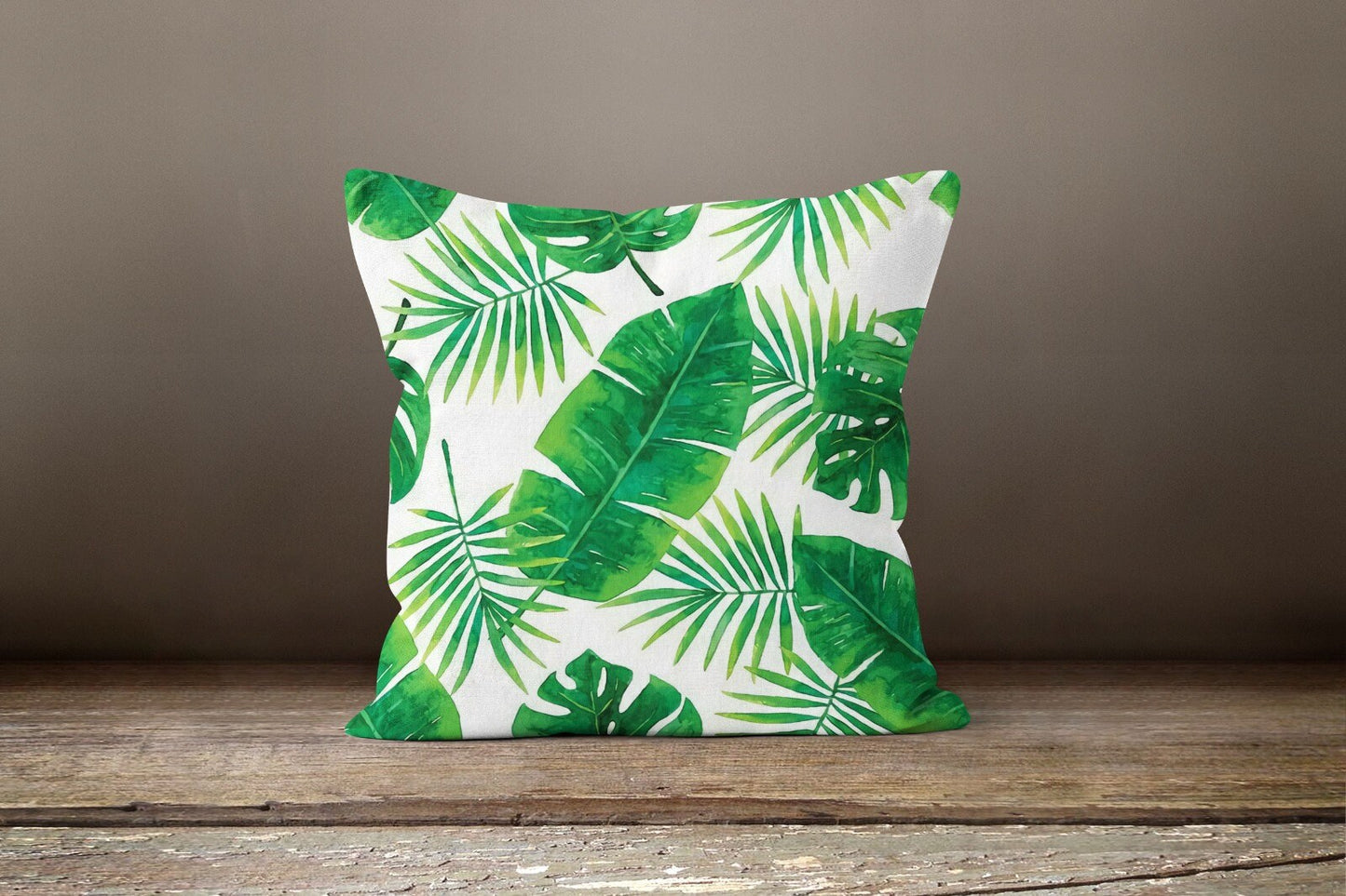 Green Palm Leaves Monstera Decorative Cushion Cover