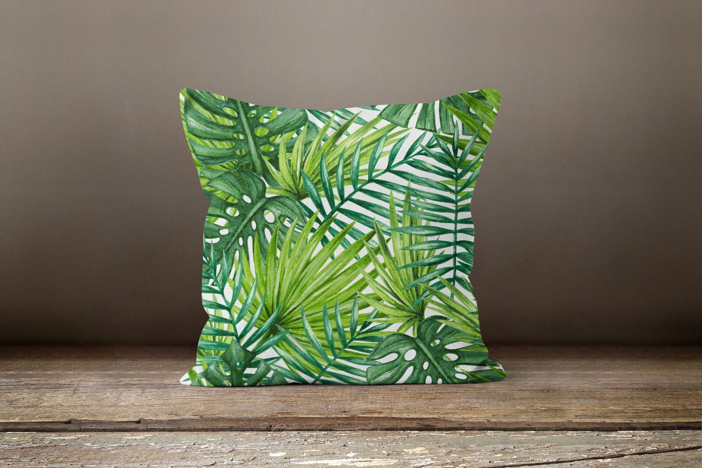 Green Palm Leaves Monstera Decorative Cushion Cover
