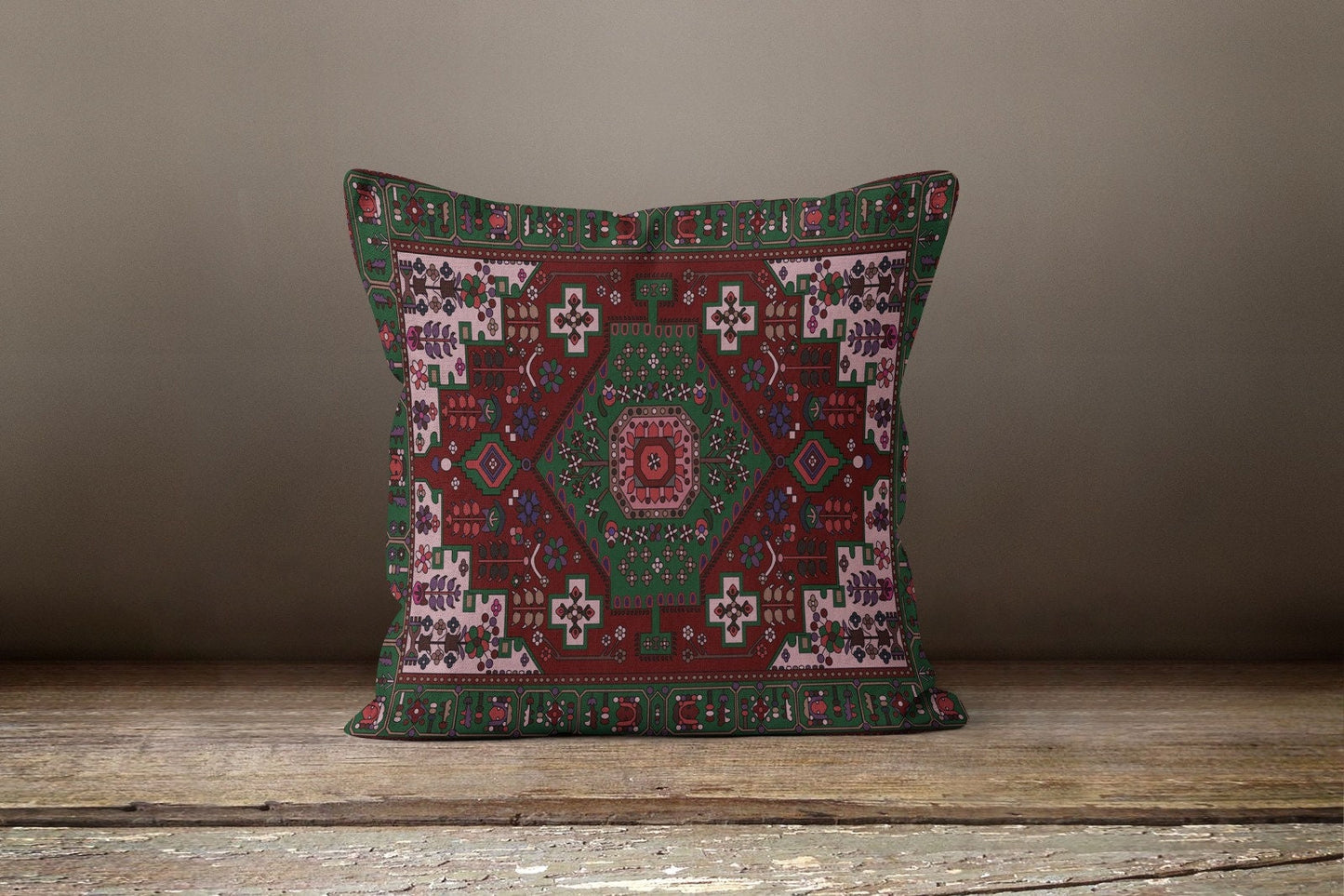 Traditional Anatolian Style Kilim Ethnic Print Cushion Cover