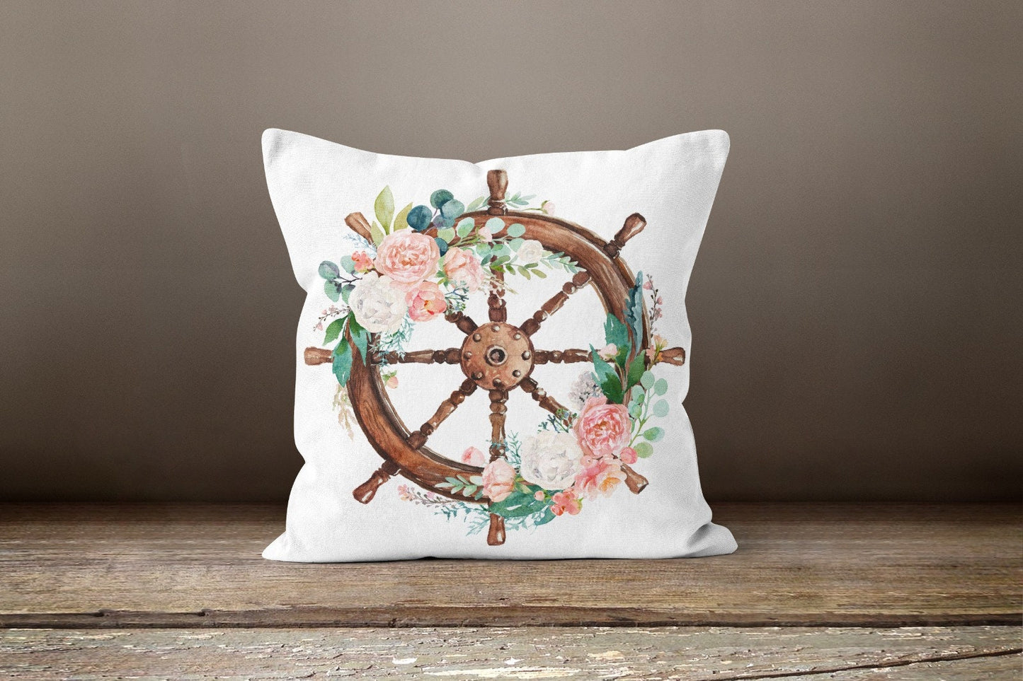 Nautical Anchor Cushion Cover, Navy Blue Nautical Maritime Decor