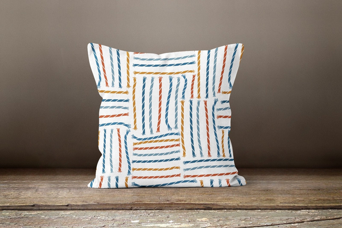 Nautical Anchor Cushion Cover, Navy Blue Nautical Maritime Decor