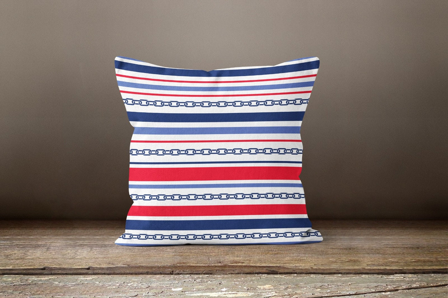 Nautical Anchor Cushion Cover, Navy Blue Nautical Maritime Decor