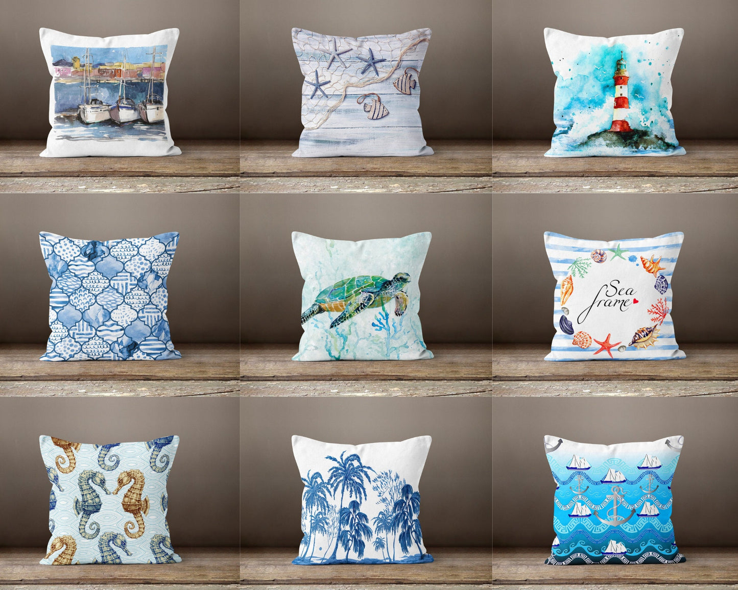 Nautical Sea Creature Coastal Cushion Cover