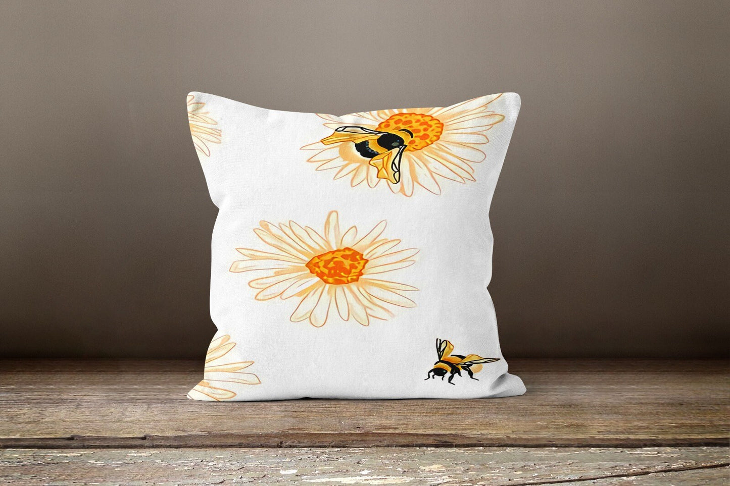Yellow and Black Bee Throw Cushion Cover