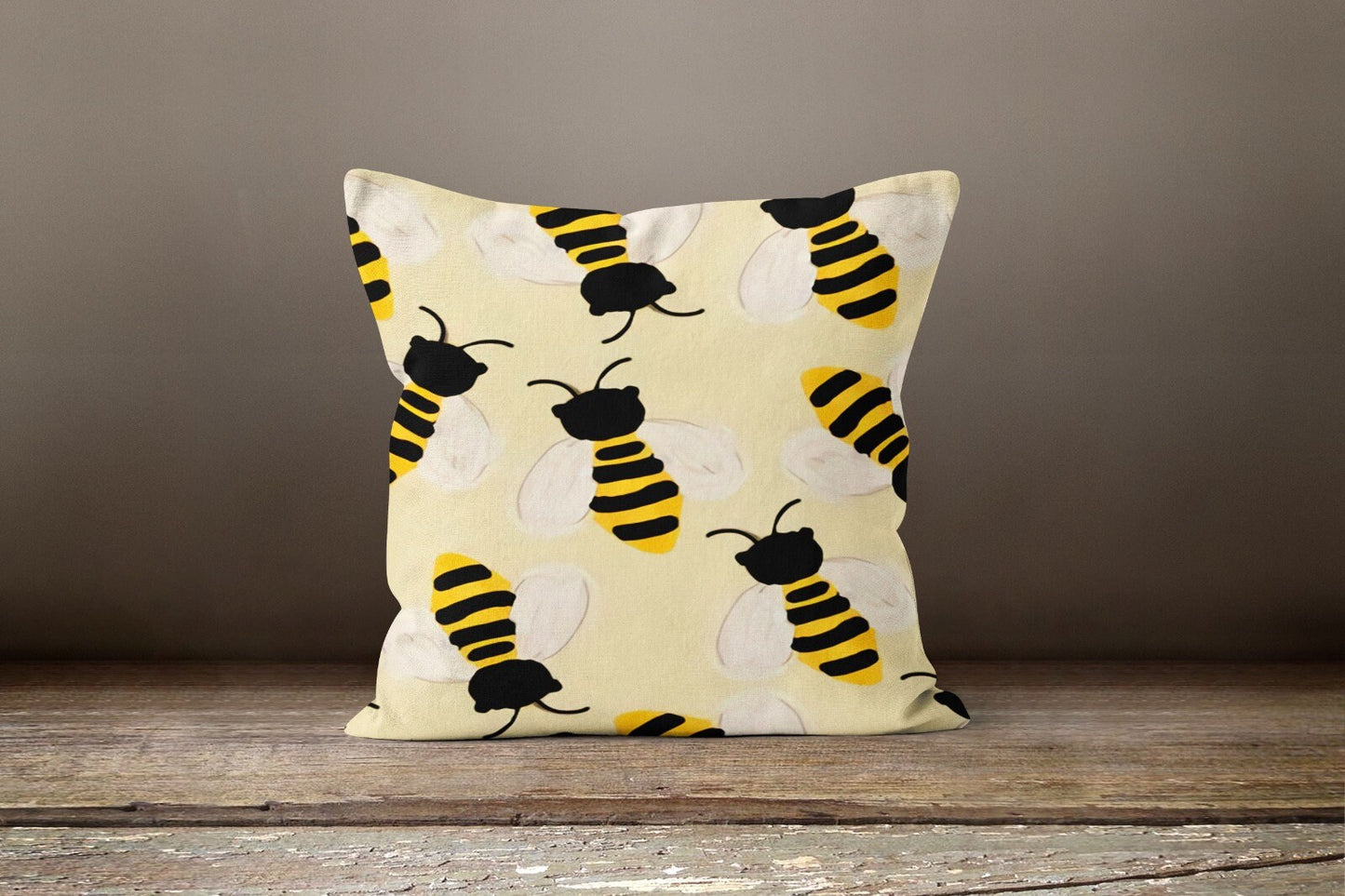 Yellow and Black Bee Throw Cushion Cover