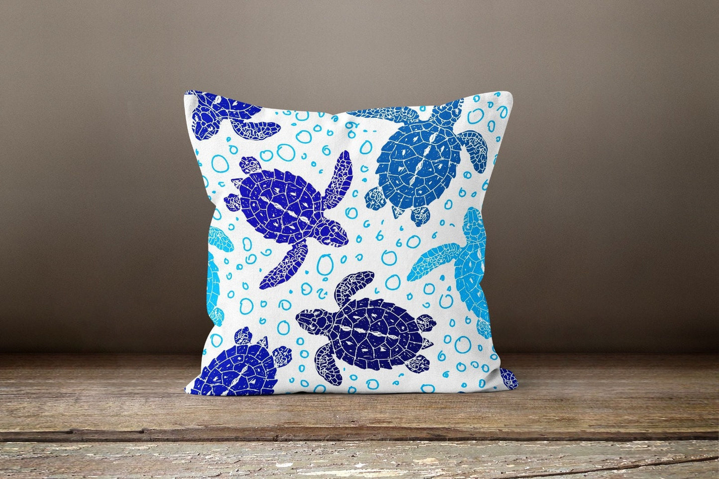 Nautical Sea Turtle Blue Cushion Cover