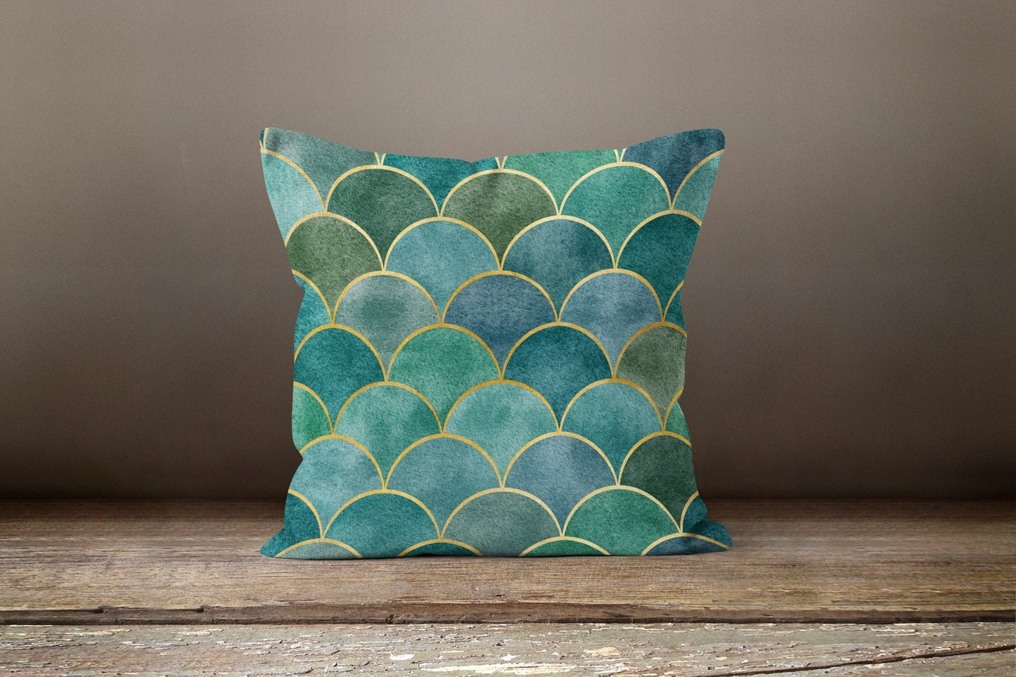 Blue Green Modern Flower Cushion Cover Abstract Cushion Case