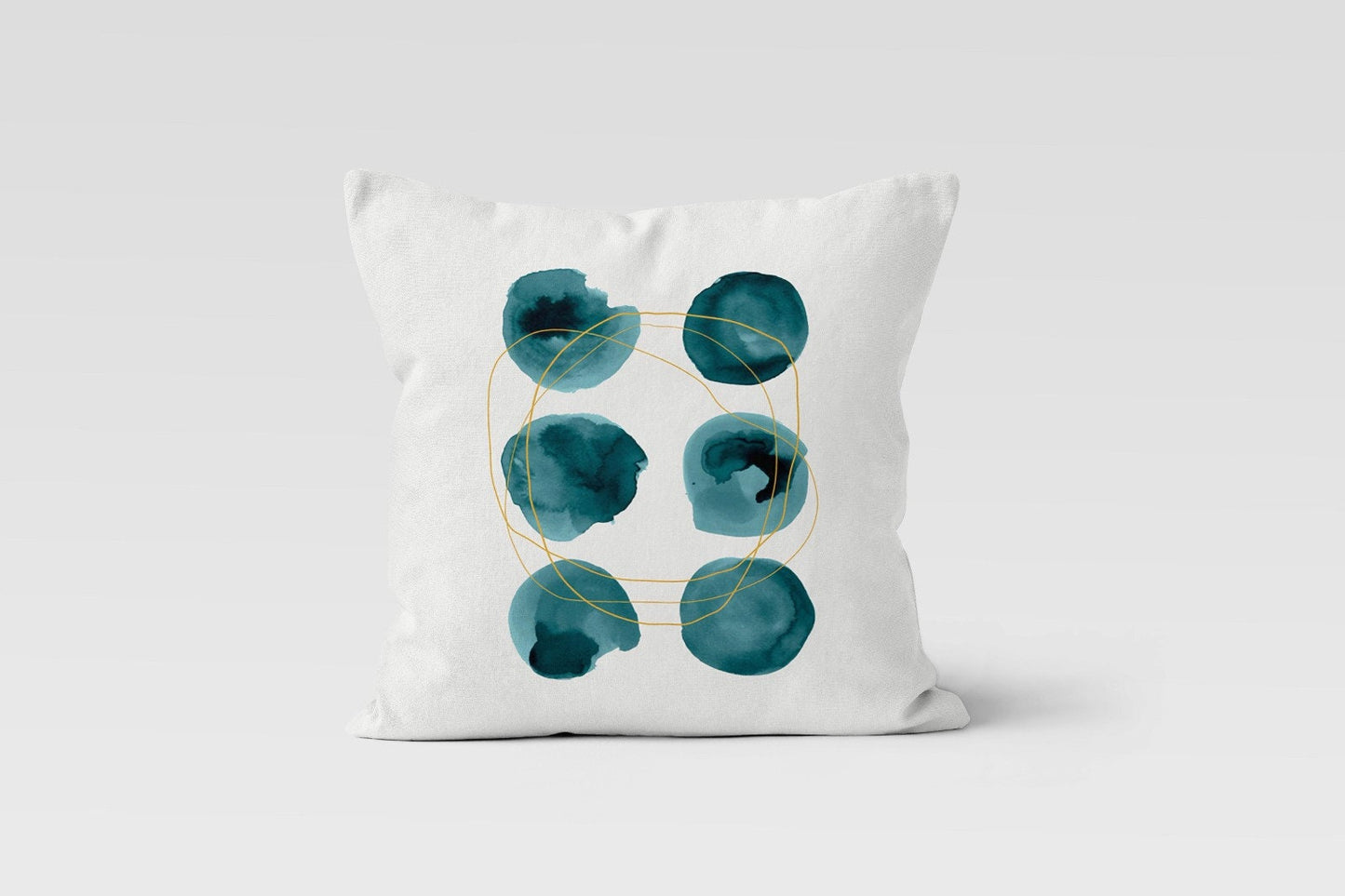 Abstract Mid Century Modern Turquoise Cushion Cover